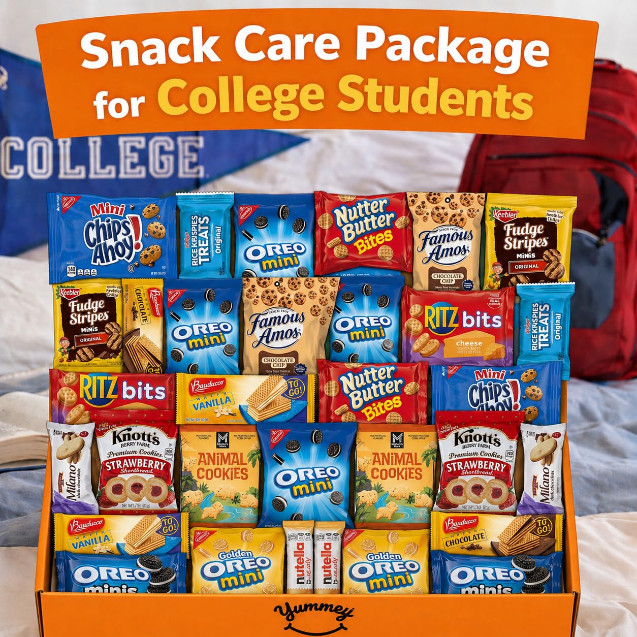 Cookies Variety Pack - Individually Wrapped Assortment Cookie Bundle, Sampler Bulk Care Package - 32 Count