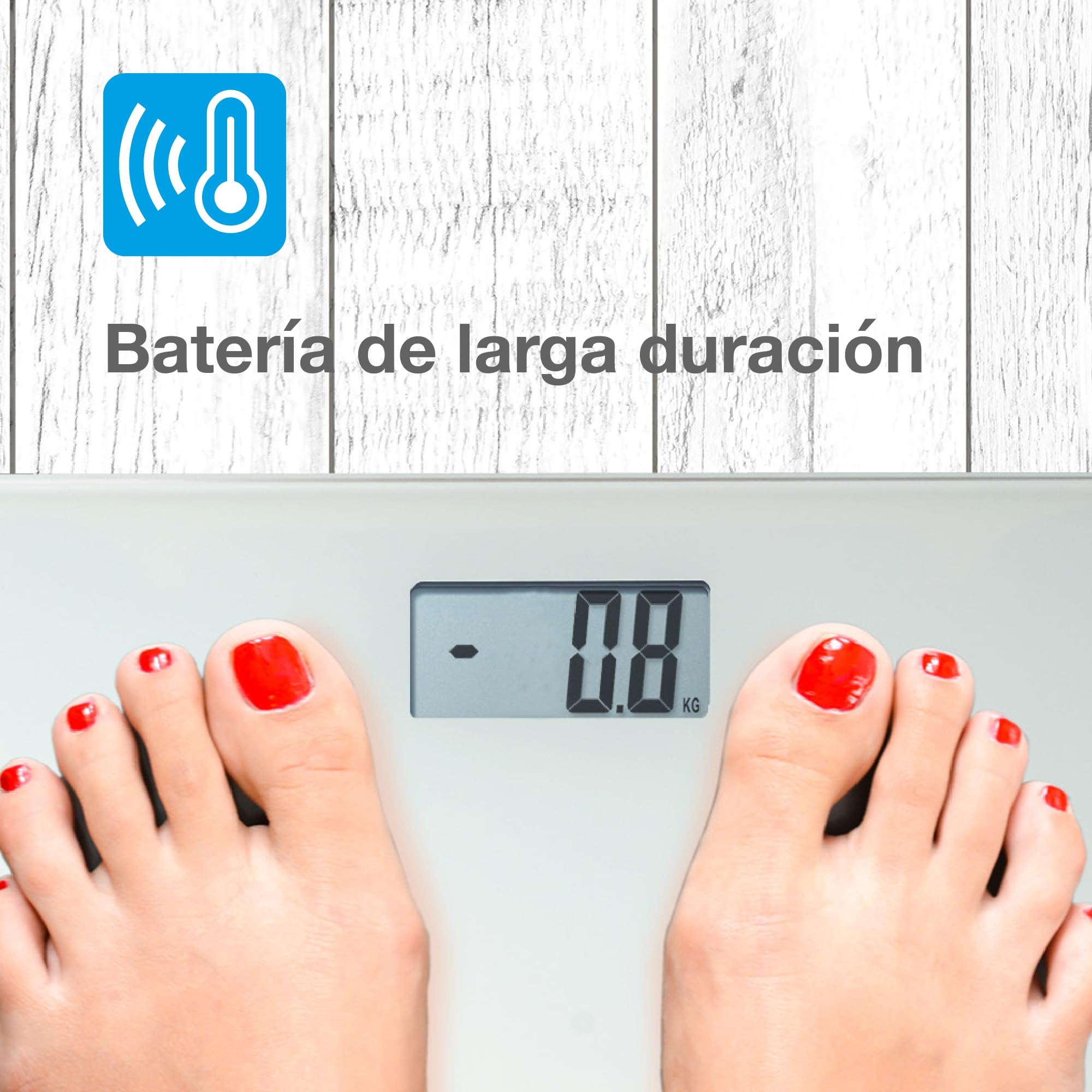 Citizen Bilancia Pesapersone Digitale in Vetro Temperato, Bilancia da Bagno Precisa 0,1 kg con Display LCD Grande, Tecnologia Step-On, Design Ultrasottile 22 mm, Bianco