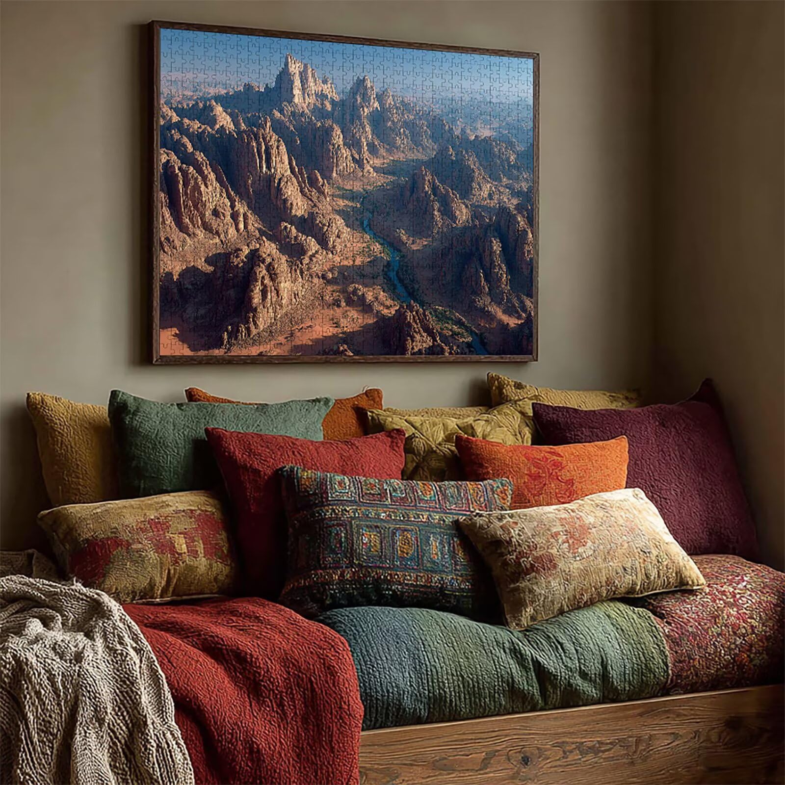 Berg Puzzle 6000 Teile für Erwachsene, DIY Holzpuzzle 179x105cm, Holzpuzzle Erwachsene für Die Ganze Familie, Groß Deko Puzzles und Geschenke, Clevere Rätsel, Geschenk für Mädchen, (WüSte) D-9004