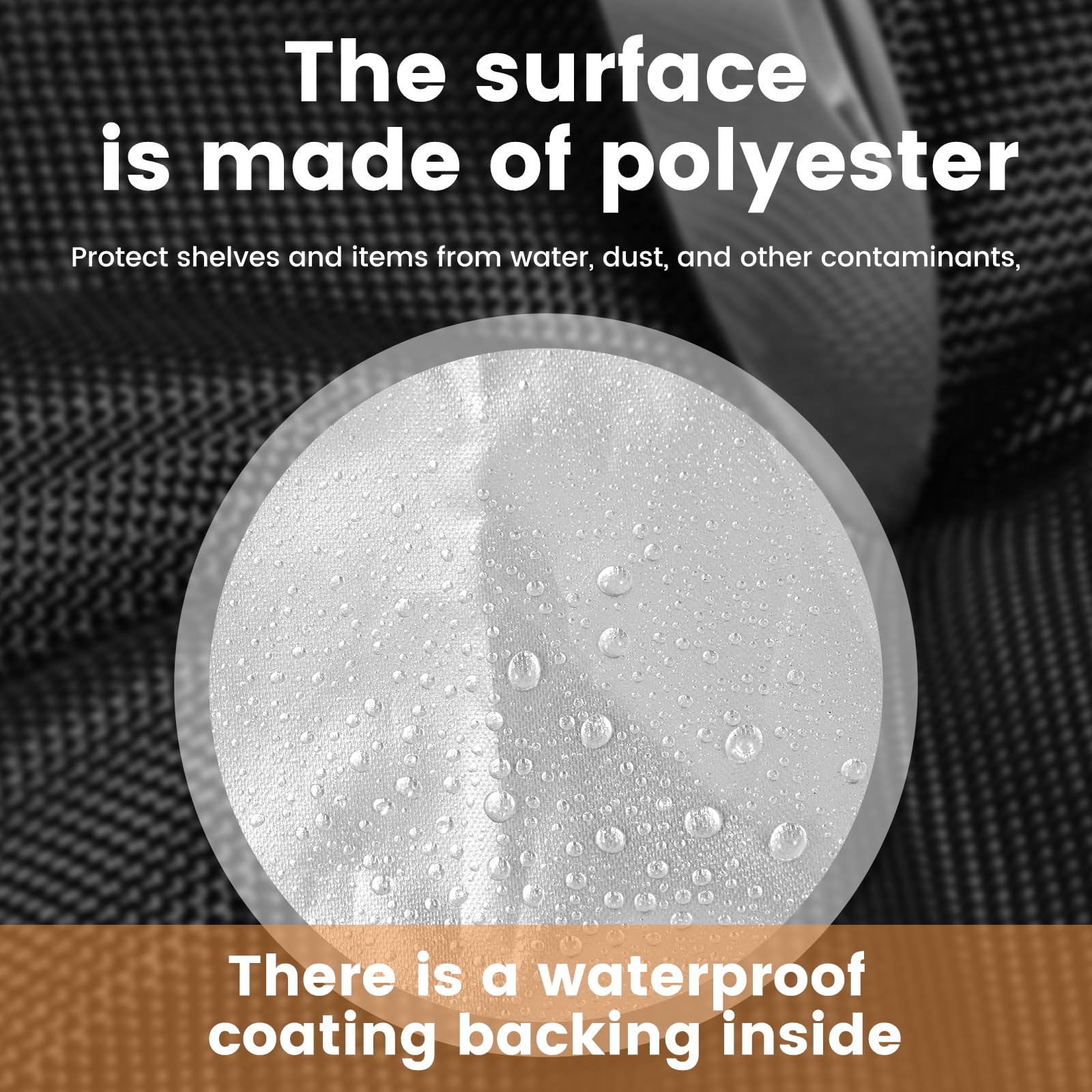 Plastikowa osłona regału, wytrzymała, wodoodporna, czarna plastikowa osłona na półki garażowe, pyłoszczelne, do przechowywania, z zamkiem błyskawicznym, do półek drucianych, półek stojących, 91 x 46 x