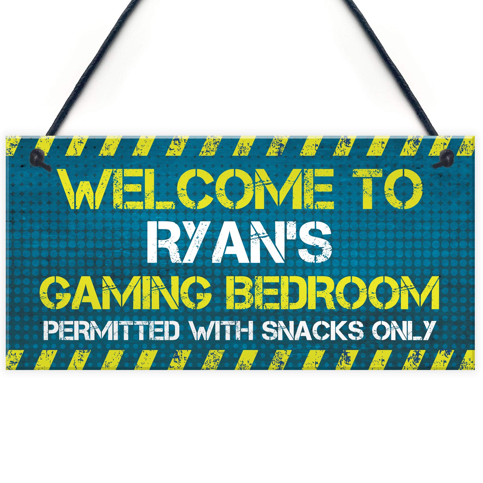 Personalised Gaming Sign Door Sign For Boys Bedroom Games Room Gamer Gift Sign