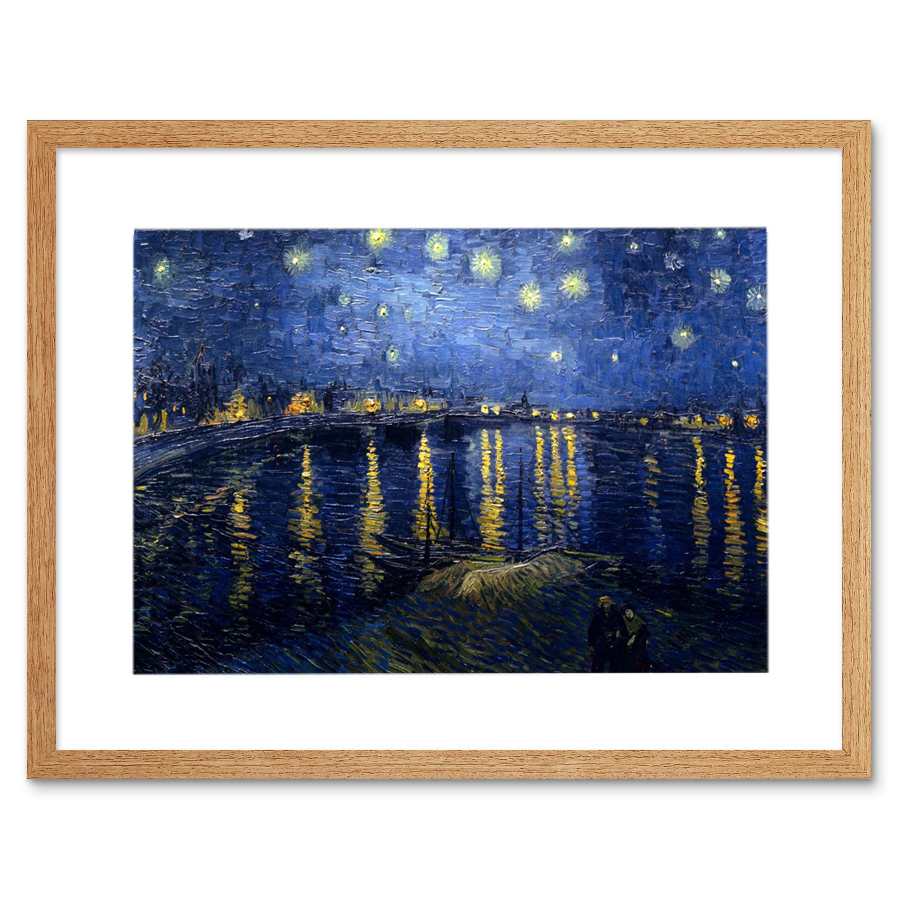 Wee Blue Coo Van Gogh Starry Night 1888 Painting Art Print Wood Frame Picture F12X1626