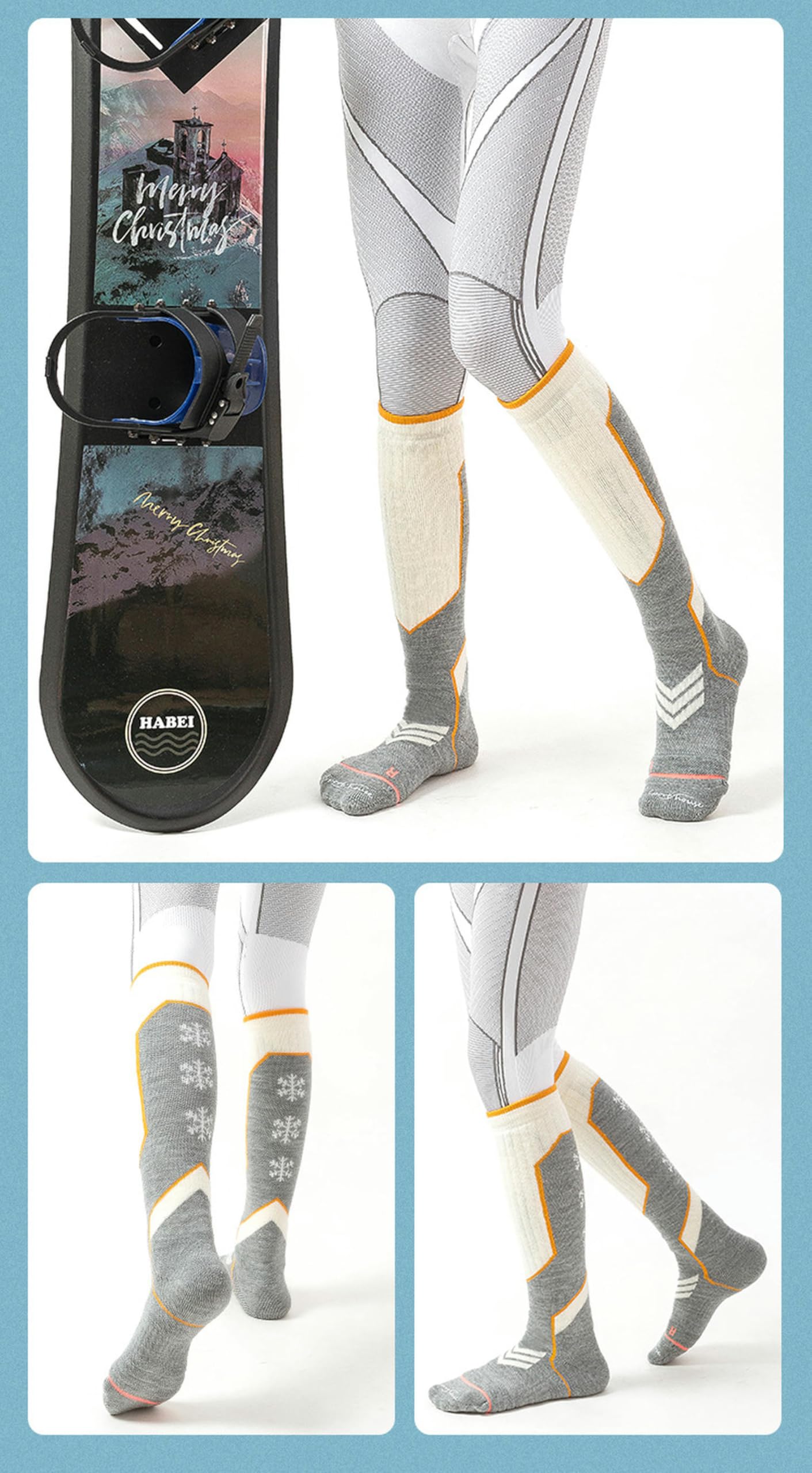 Chaussettes Chaussettes De Ski Chaude Épaisses À Haut Niveau pour Femmes Chaussettes De Sport-Vert
