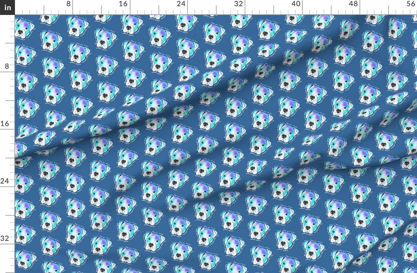 Spoonflower Fabric - Adopt Bull Pitbull Rescue Pets Animals Dogs Animal Best Friend Printed on Organic Cotton Sateen Fabric by The Yard - Sewing Quilting Apparel Home Decor