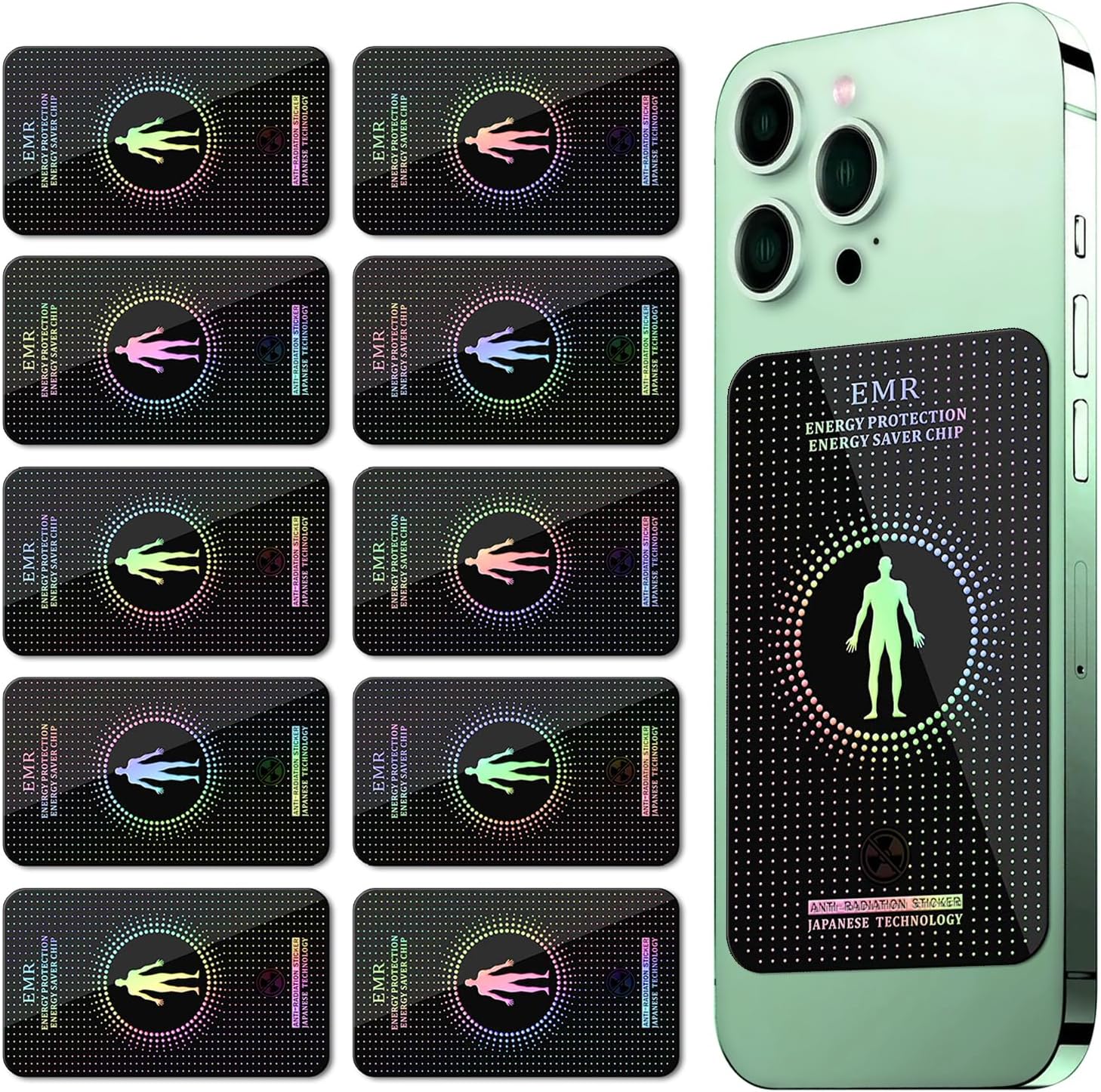 EMF Protection Stickers for Cell Phone, Smart Phone, iPhone, Android, Electronic Products, iPad, Tablet, Laptop, WiFi, Computer - Suitable for Everyone (10 Pack)