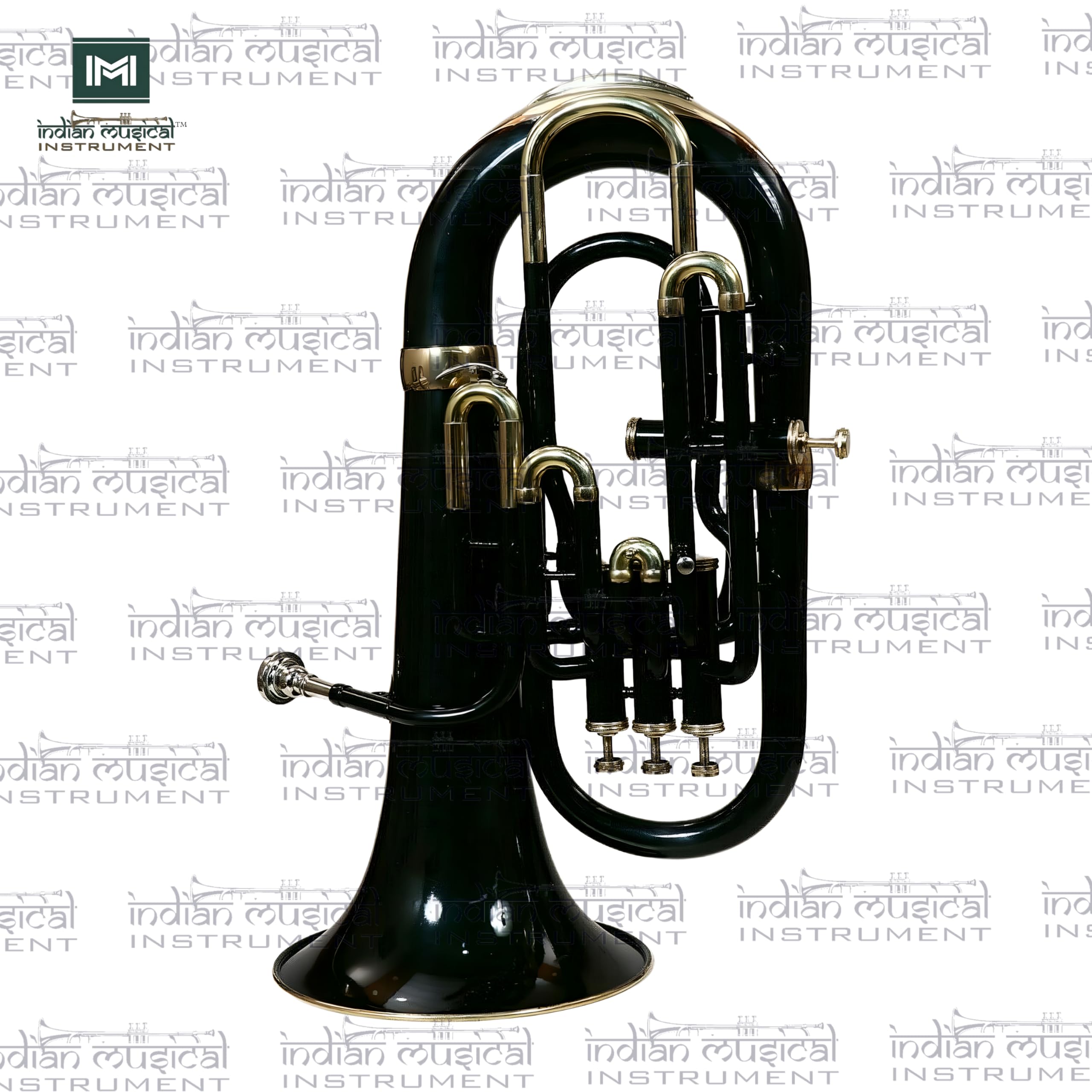 Euphonium 4 valves Sib avec embouchure et étui de transport Noir/doré