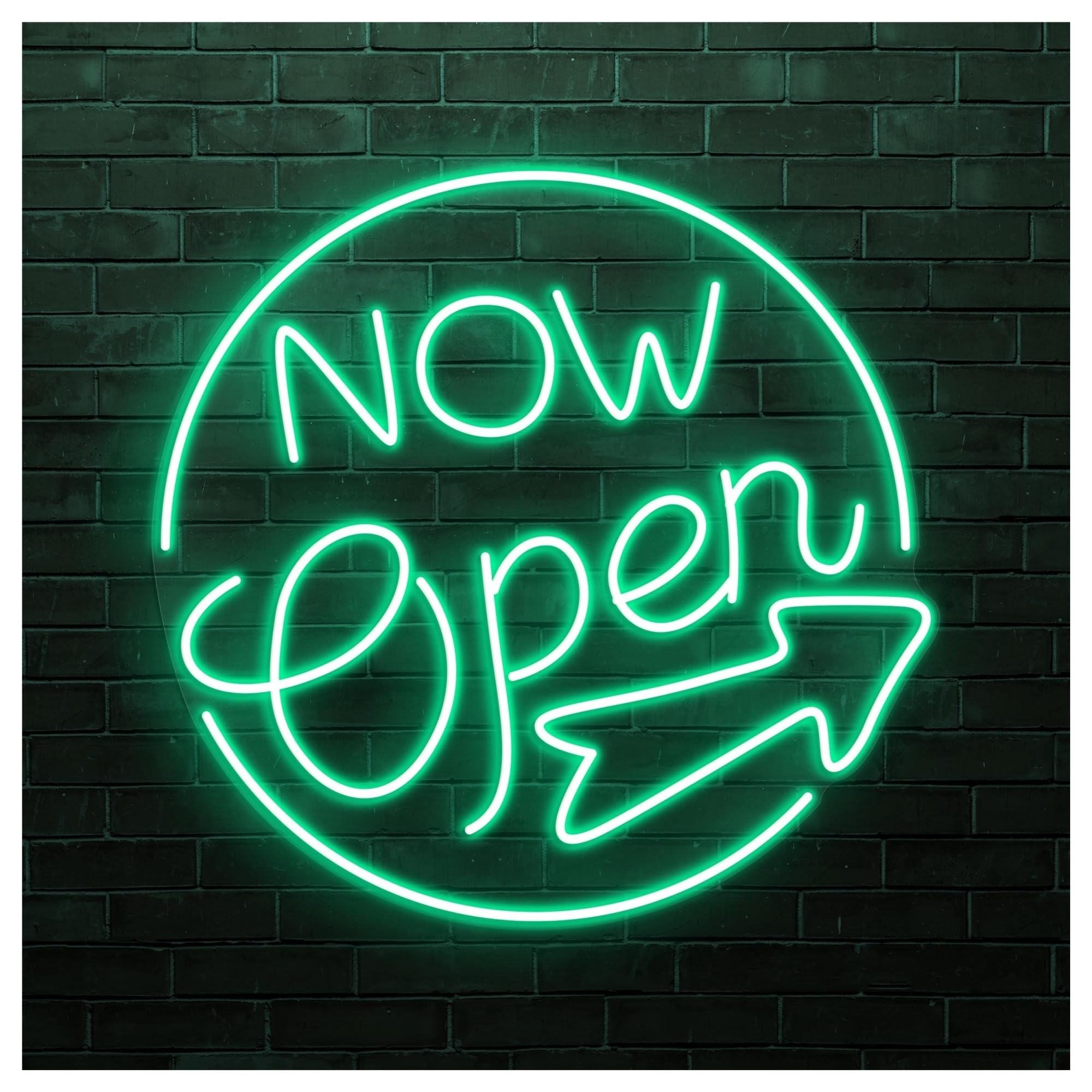 RONGCH Hanging Art Signs Now Open Neon Sign Business LED Light Arrow Wall Decor Gameroom Bedroom Bar Livingroom Birthday Party 48cm