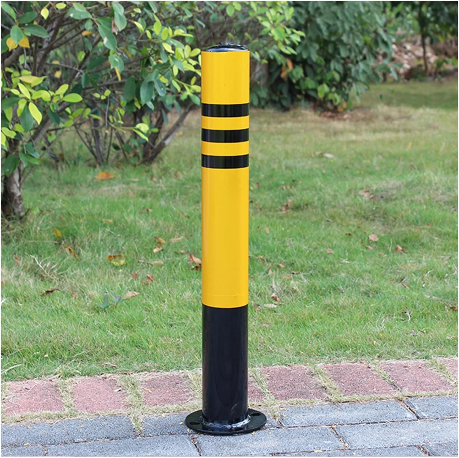 Paletto di delimitazione C1, segnale di attenzione per vialetto, coni per delimitare parcheggi, dissuasore di sicurezza stradale in acciaio ad alta resistenza (1 confezione da 100 cm/39,3 pollici)