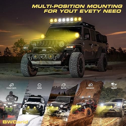 Miniatura 9 de Kit de luces antiniebla auxiliares LED de 40 W con interruptor, arnés de cable, haz de inundación, impermeable, para Jeep, camioneta, SUV,