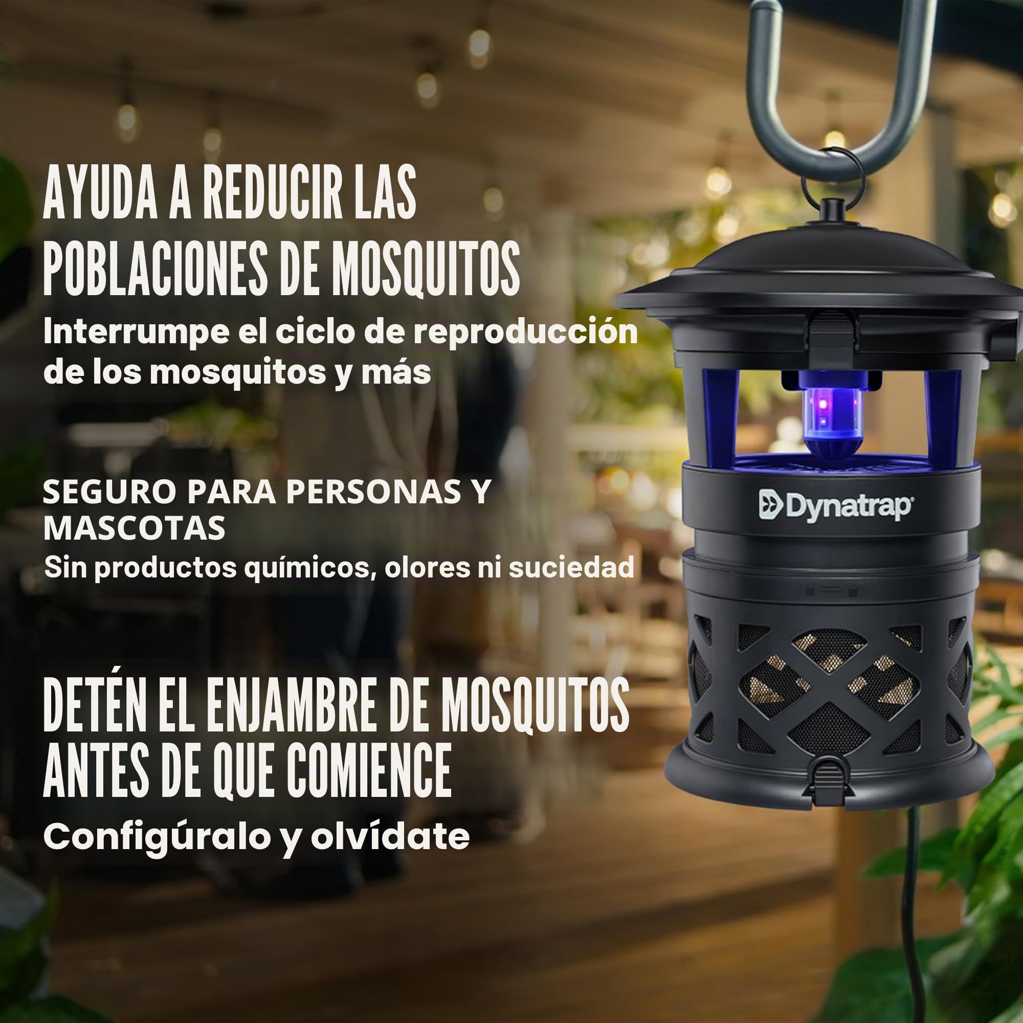 Trampa para Mosquitos y Otros Insectos Voladores al Aire Libre DynaTrap DT1130SR y Matamoscas – Mata Mosquitos, Moscas, Avispas, Mosquitos, y Otros Insectos Voladores – Protege hasta 1/2 Hectárea