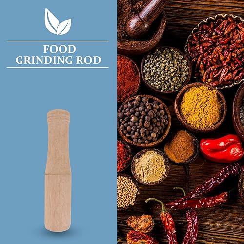 Miniatura 7 de Maja de madera profesional artesanal de madera dura, herramienta de molienda de alimentos para camarero y uso doméstico (color aleatorio)