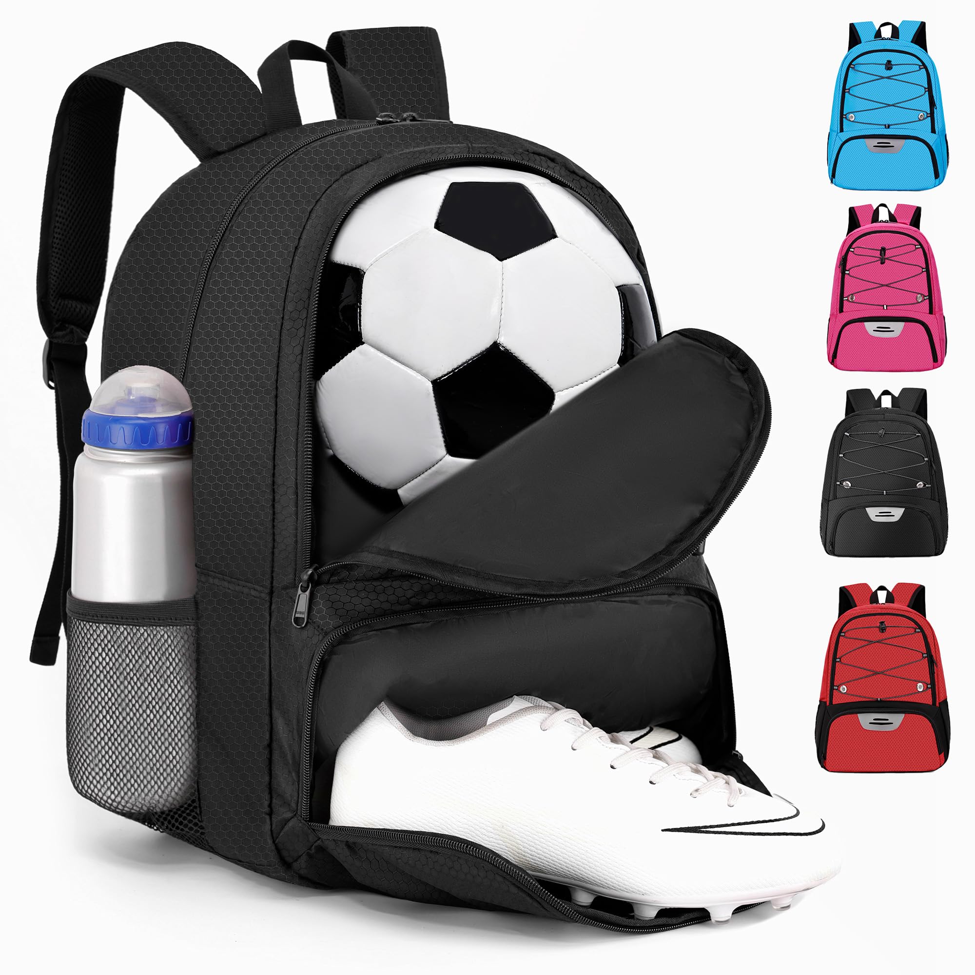 Hsmihair Youth Soccer Bag-Soccer Backpack&Backpack for Football Basketball,with Ball Compartment Separate Cleat Package