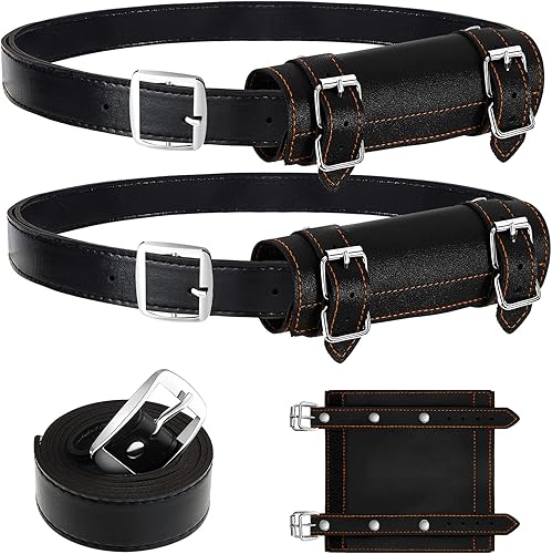 2 piezas Katana espada soporte de cuero funda cinturón de vaina  Funda ajustable de dos hebillas