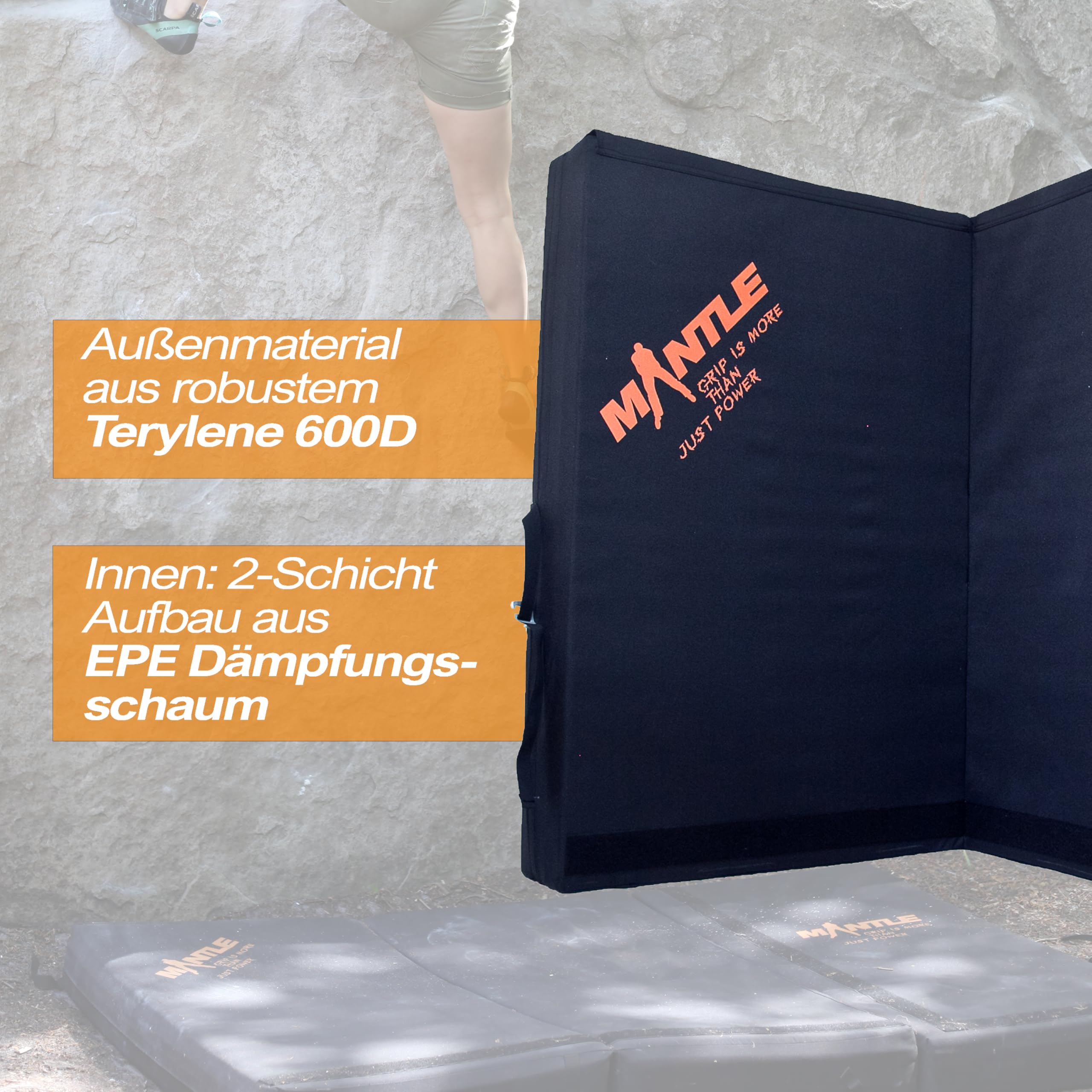 Mantle, Tappetino Protettivo Crash Pad, Nero (Schwarz), XL