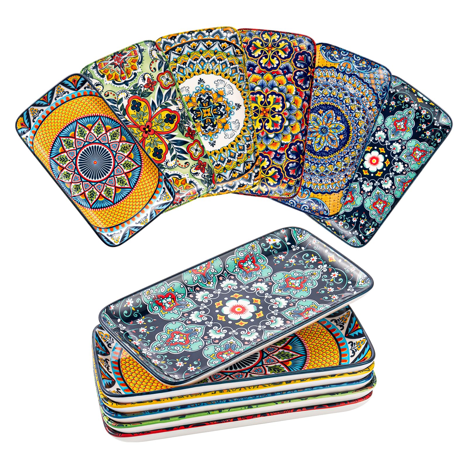 50% Off Boho Ceramic Dinner Plates – Set of 6 - Image 1