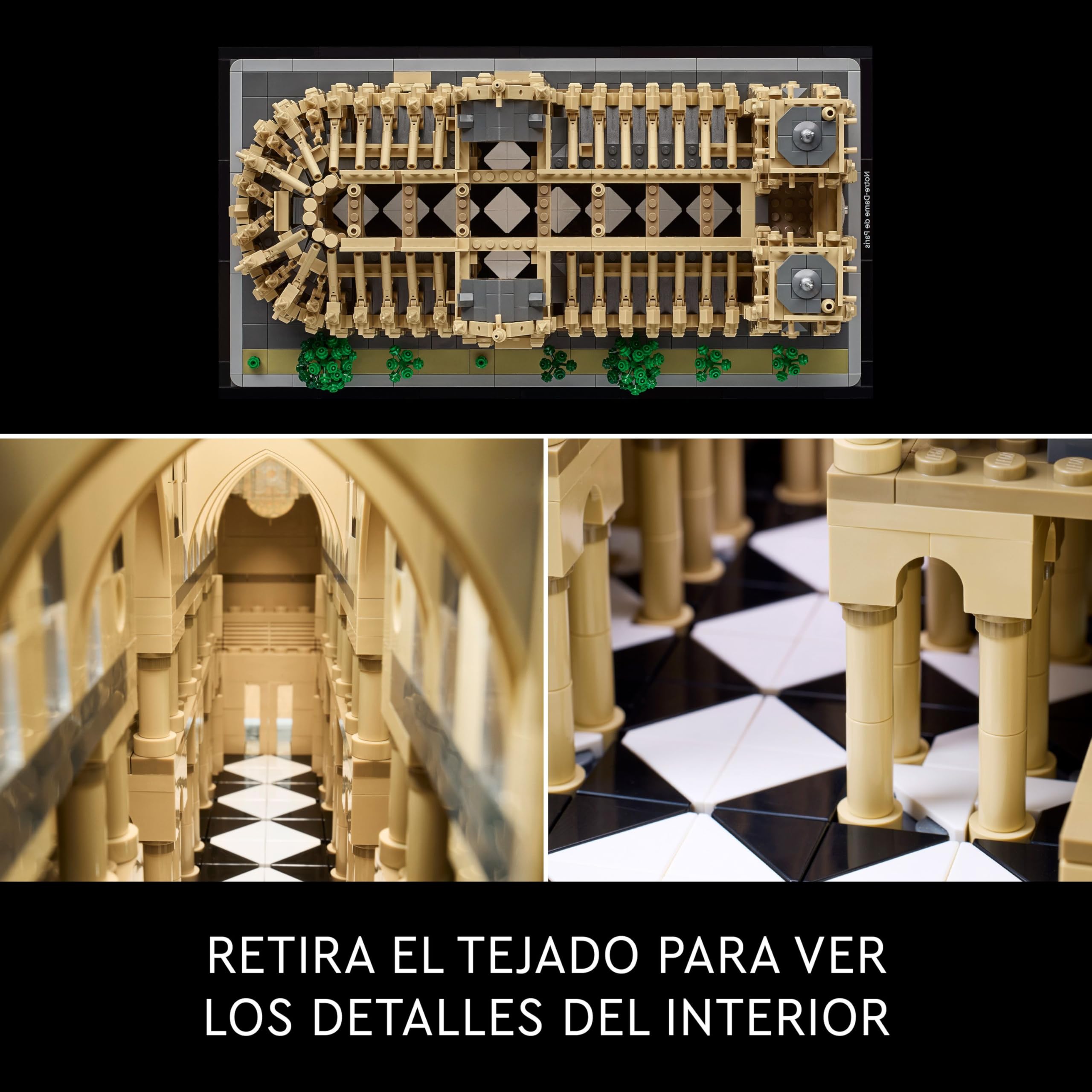 LEGO Architecture Notre Dame de París Maquetas para Construir para Adultos, Set de Arquitectura de Catedral, Recuerdo de Historia de Francia, Regalo para Hombres, Mujeres, Padres y Madres 21061