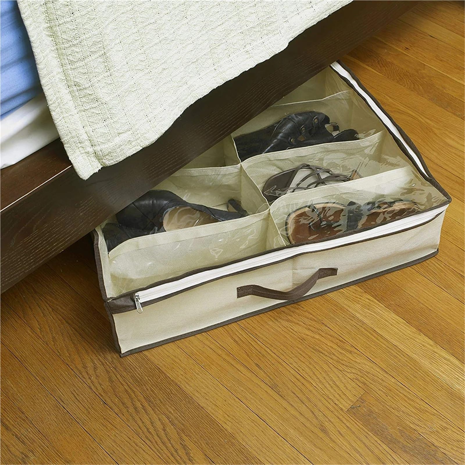 Organizzatore Di Scarpe Sotto Il Letto 6 pezzi sotto il letto, scatola portascarpe, organizer for scarpe, borsa for scarpe con cerniera Per Risparmiare Spazio