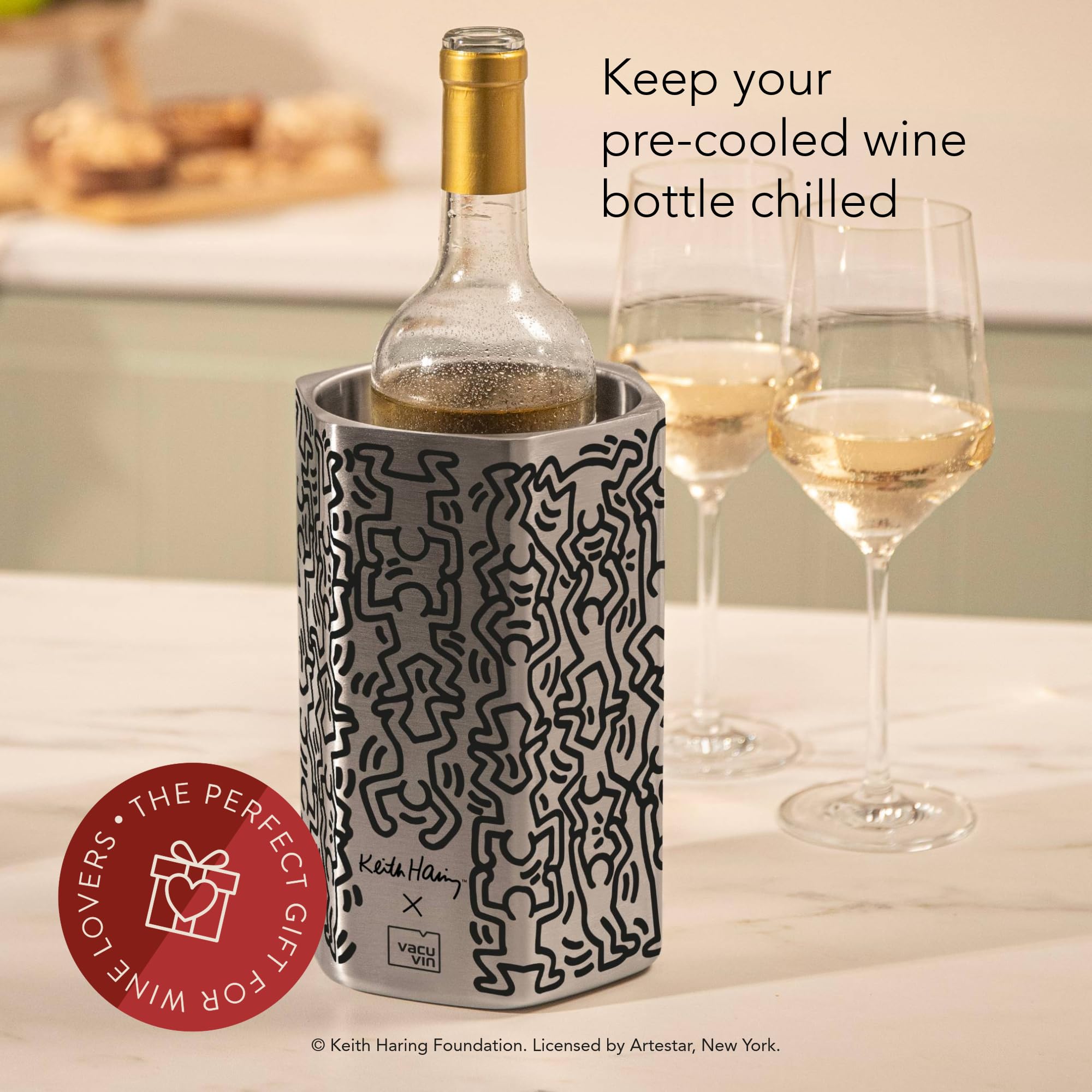 Vacu Vin Wine Chiller – Wine Cooler Bucket – HIVE Keith Haring – 1 Pack — Amazon image 3