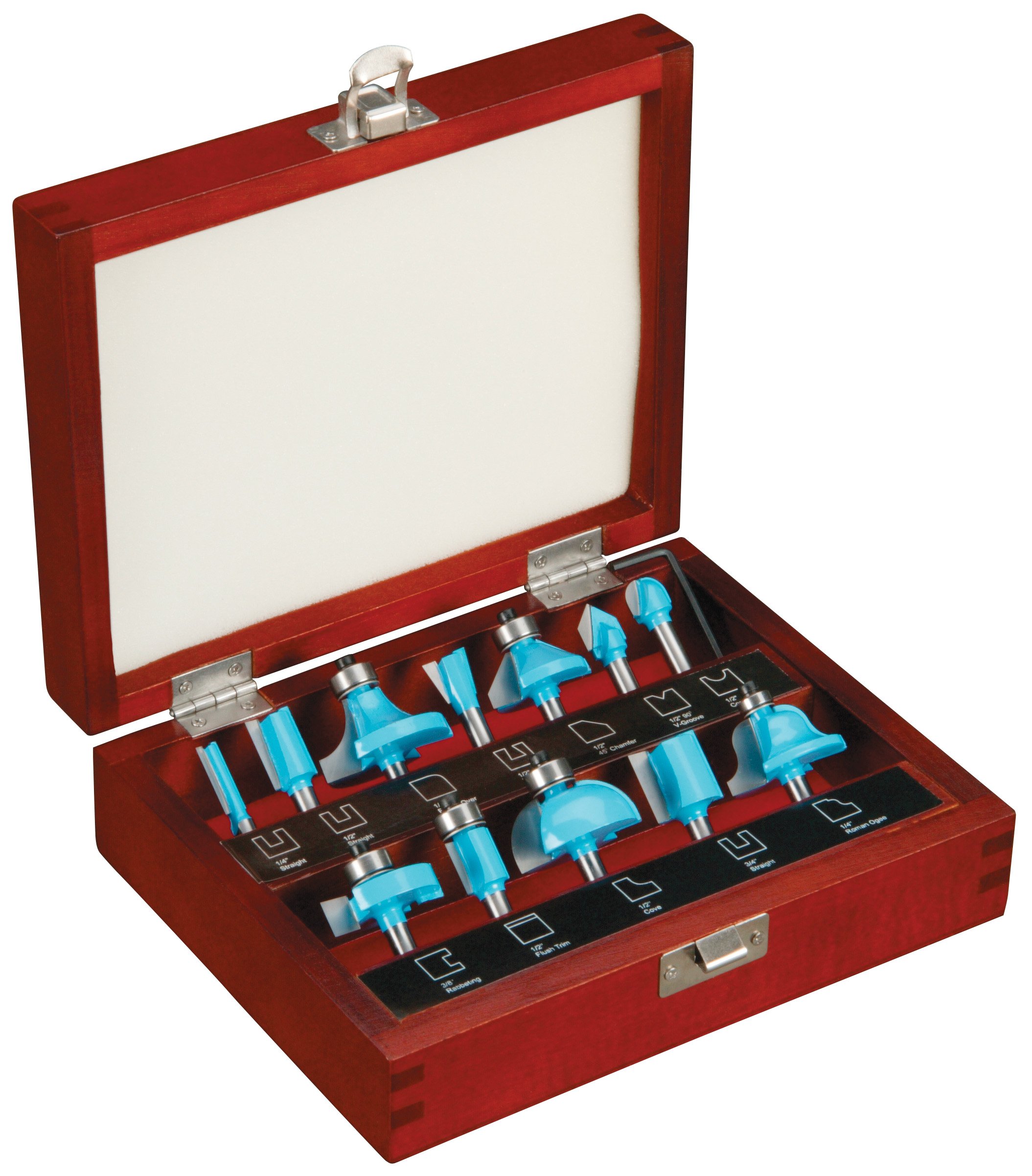Roman Carbide DC1837 Router Bit Set, 1/4-Inch Shank, 12-Piece