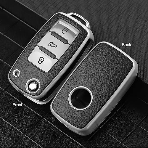 Miniatura 3 de ELOHEI para VW Funda para Llavero, Protección Completa de 361 Grados de TPU Suave Premium para VW Volkswagen Jetta, Beetle, Tiguan, Passat, Golf