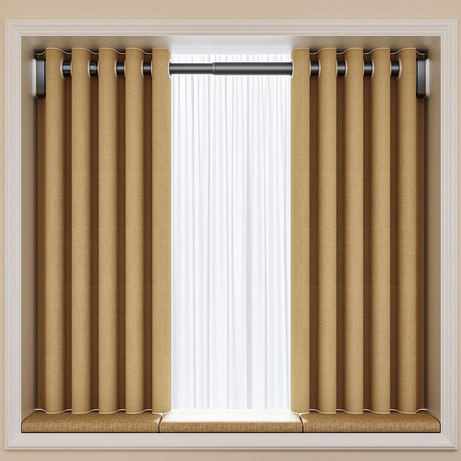 Barre Extensible Sans Perçage 2m 3m 4m Tringle Rideau Extensible, Antirouille Acier Inoxydable, Tringle À Rideaux De Douche Sans Percage Pour Paravent Interieur Penderie(Gris,310-400cm)