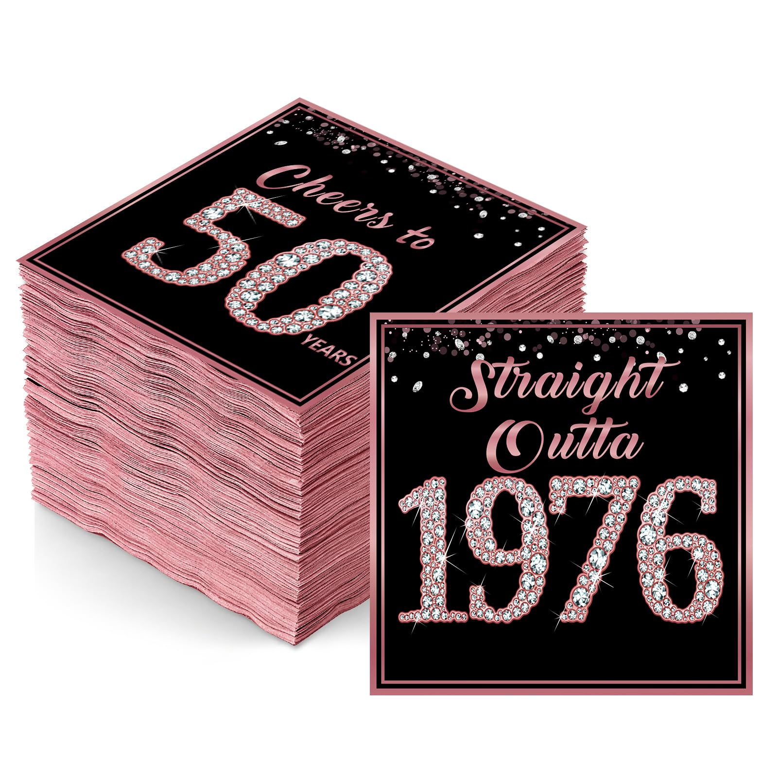 1976 50th Birthday Napkins, 50th Birthday Decorations for Woman