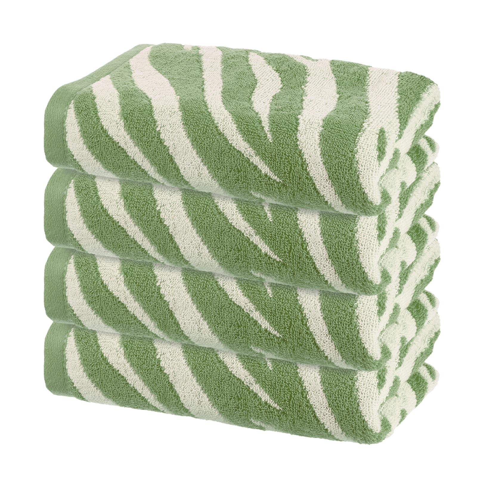Serviette visage douce en coton absorbant lot de 4 essuie-mains à rayures pour la peau