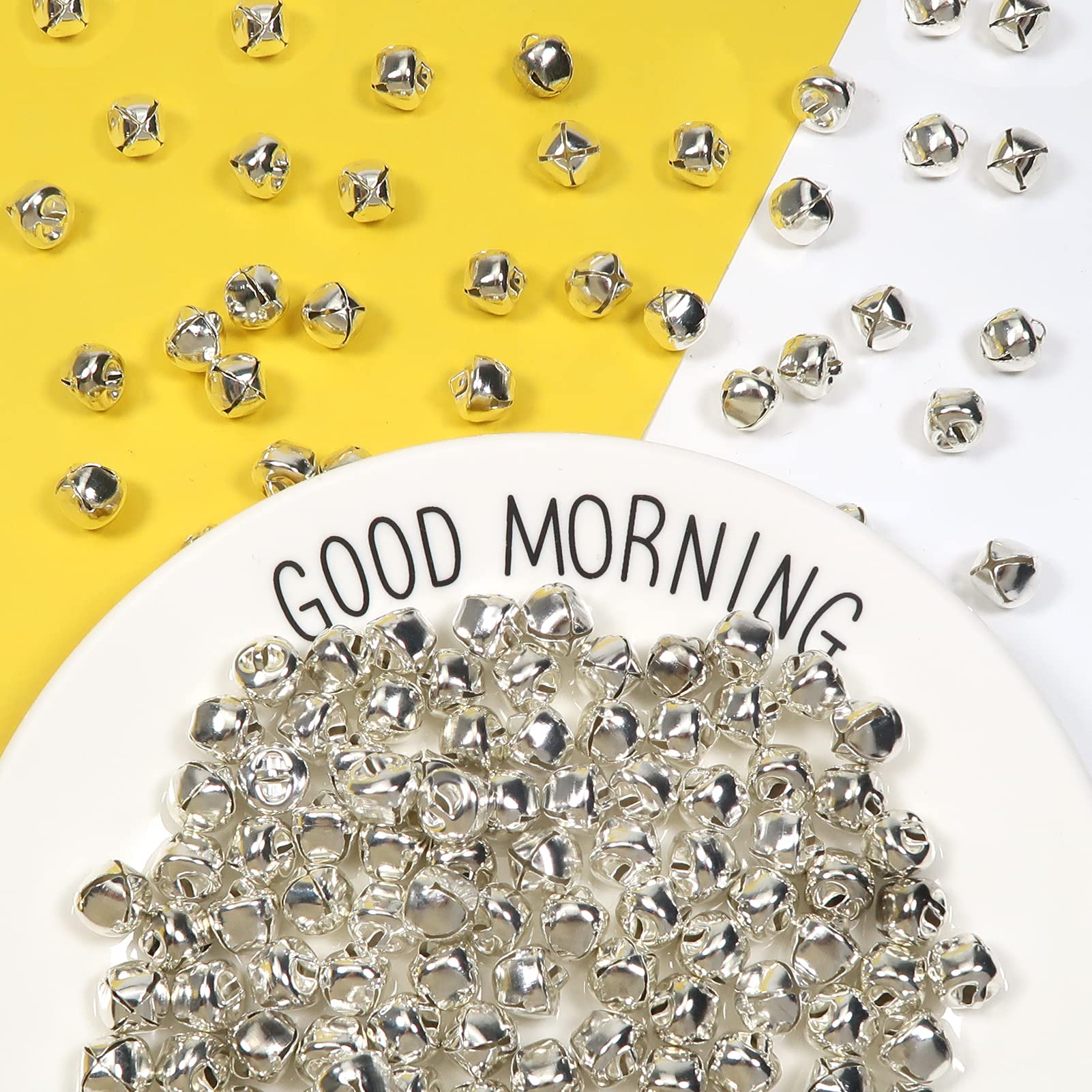 Campanellini Metallici Jingle Bells 10mm - 200 Pezzi Per Decorazioni Natale, Matrimoni, Fai Da Te - Foto 12