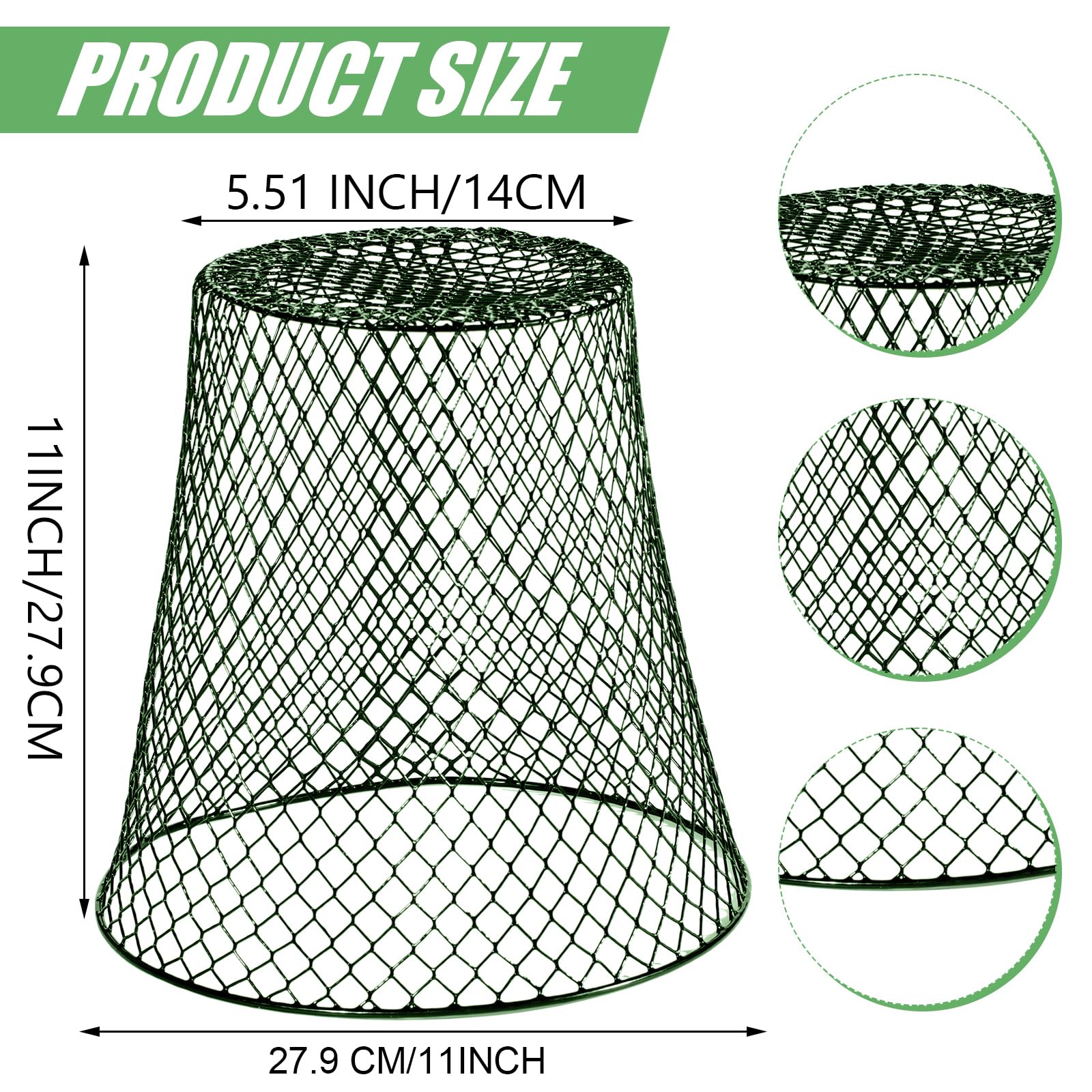 20 Pcs 11inch Chicken Wire Plant Covers,Wire Garden Cloches Chicken Wire Cloche Plant Protector Metal Heavy Duty Garden Plant Cloche for Keeping Bunnies Chicken Squirrels Birds Other Out