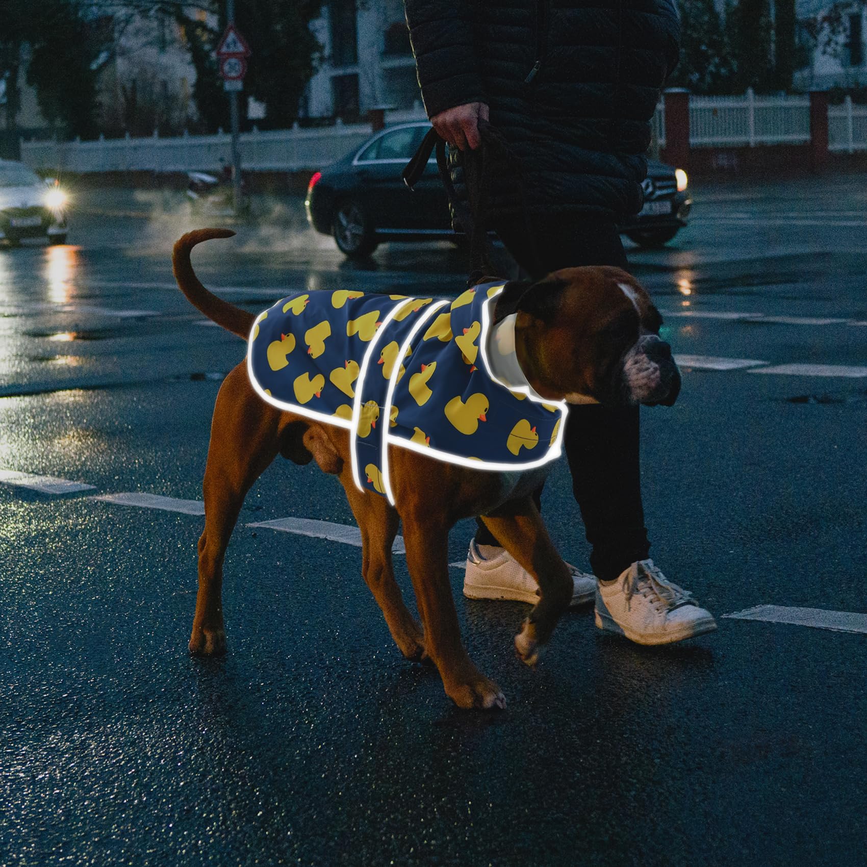 Impermeabile per cani con cappuccio e foro per guinzaglio, impermeabile per cani e cuccioli