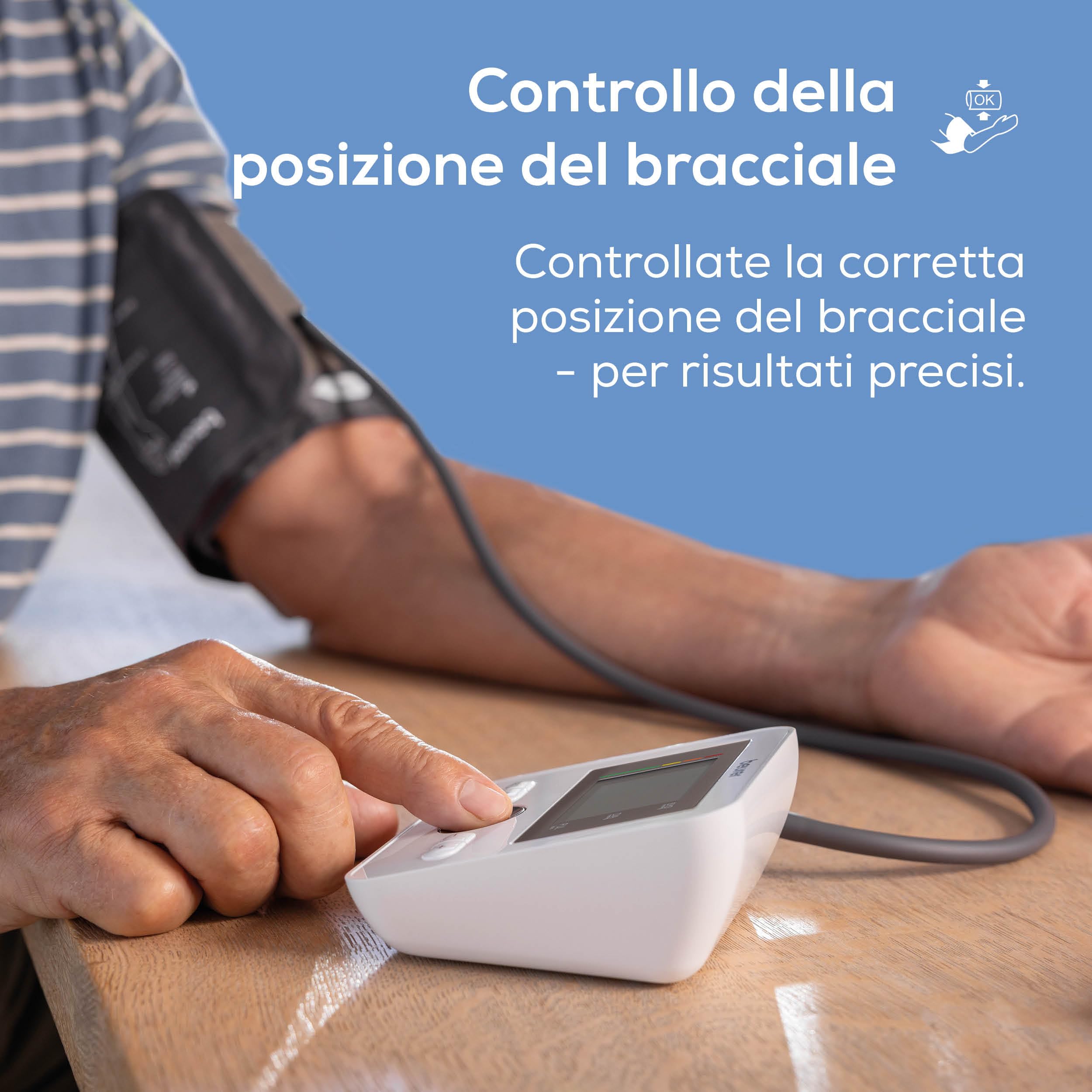Beurer PO 30 Saturimetro per il Monitoraggio della Saturazione di Ossigeno nel Sangue e del Battito Cardiaco & BM 27 Misuratore di Pressione da Braccio con Display Orizzontale