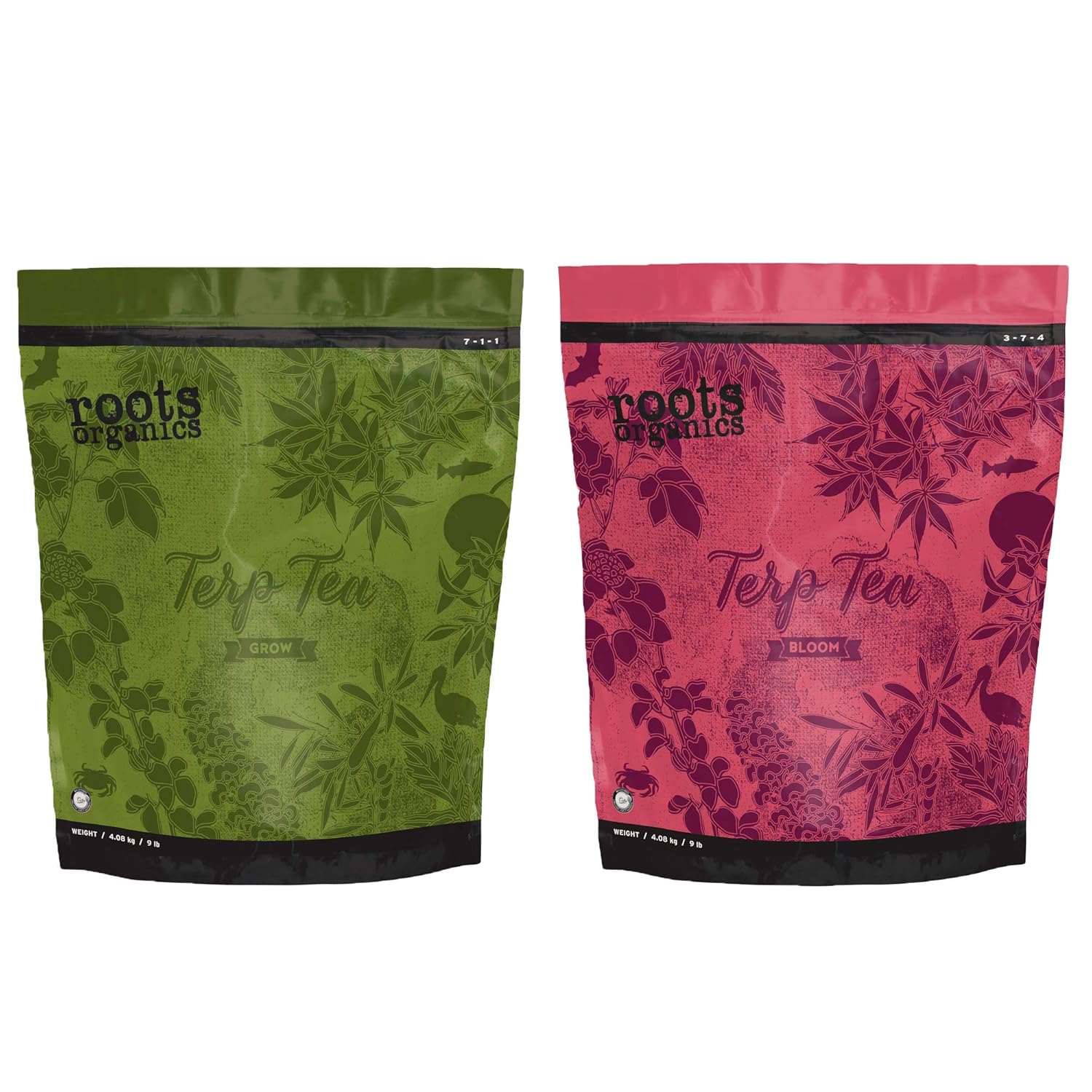 Roots Organics Terp Tea Fertilizer Set - Grow and Bloom Combo (9 Pound Set)