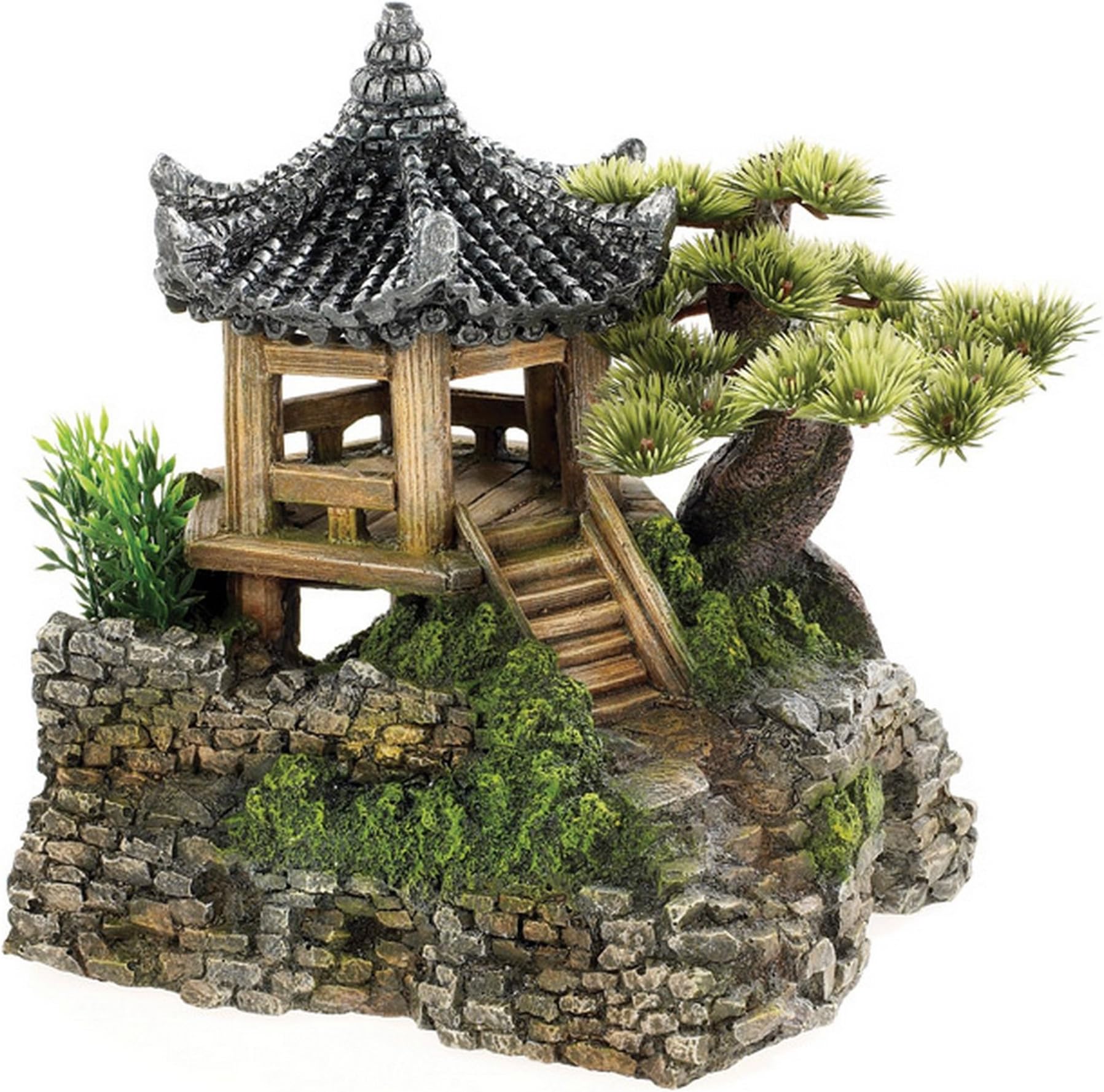CLASSIC Ornamental Pagoda House with Plants 18cm