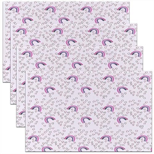 Miniatura 26 de jejeloiu Juego de 4 manteles individuales con estampado de radio Boombox de 18 x 12 pulgadas, manteles individuales retro para mesa de radio, Azul