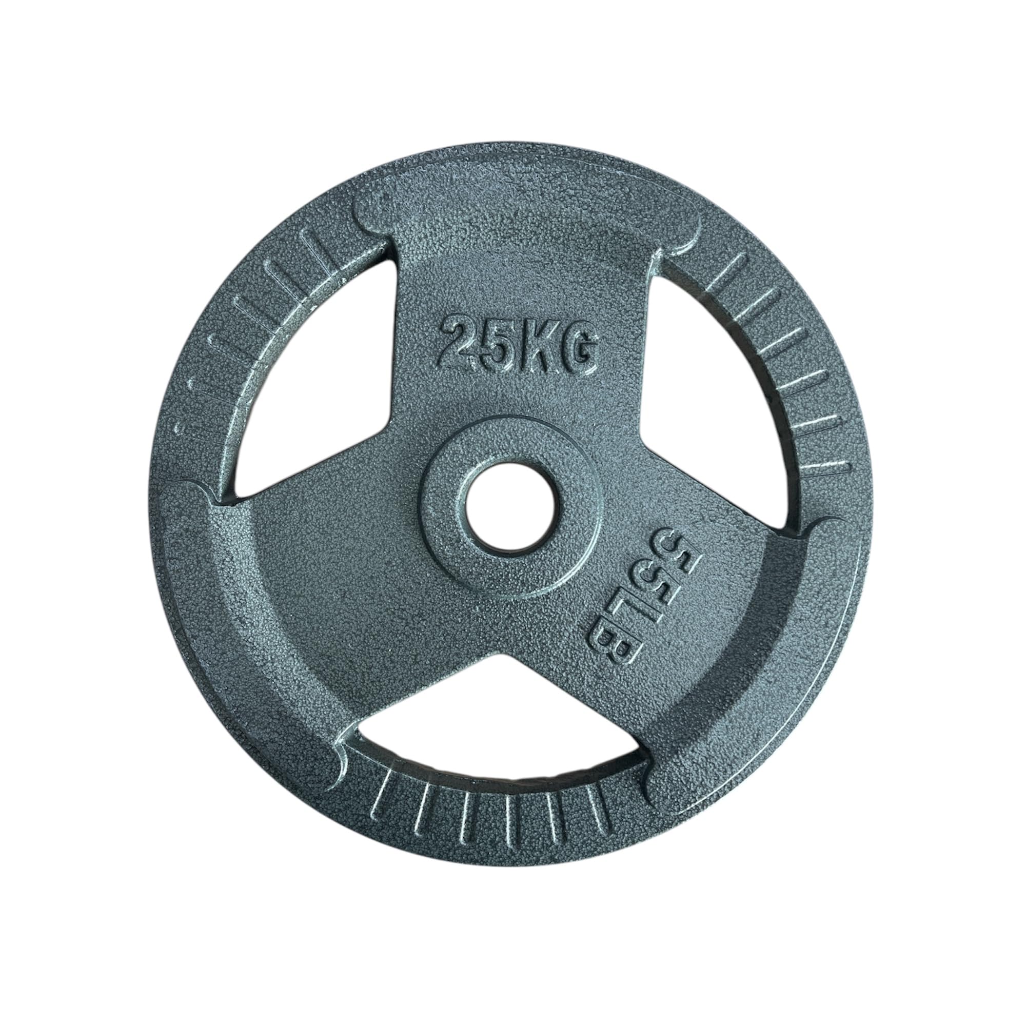 Chase Fitness Olympic Weight Plates – Cast Iron TRI-Grip Plates, 2 Inch (50mm) Olympic Barbell Weights for Strength Training, Home Gym & Weightlifting, 1.25kg–25kg Options (25kg x 1)
