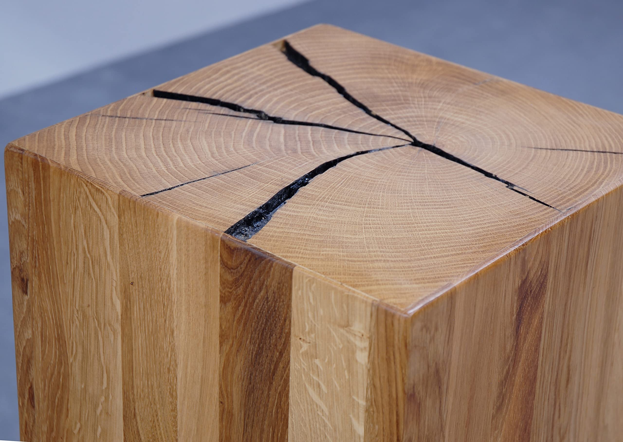 Woodroom Holzhocker Eiche massiv geölt (BxHxT 30x81x30 cm) Hocker, Stuhl Küche, Haushalt & Wohnen
