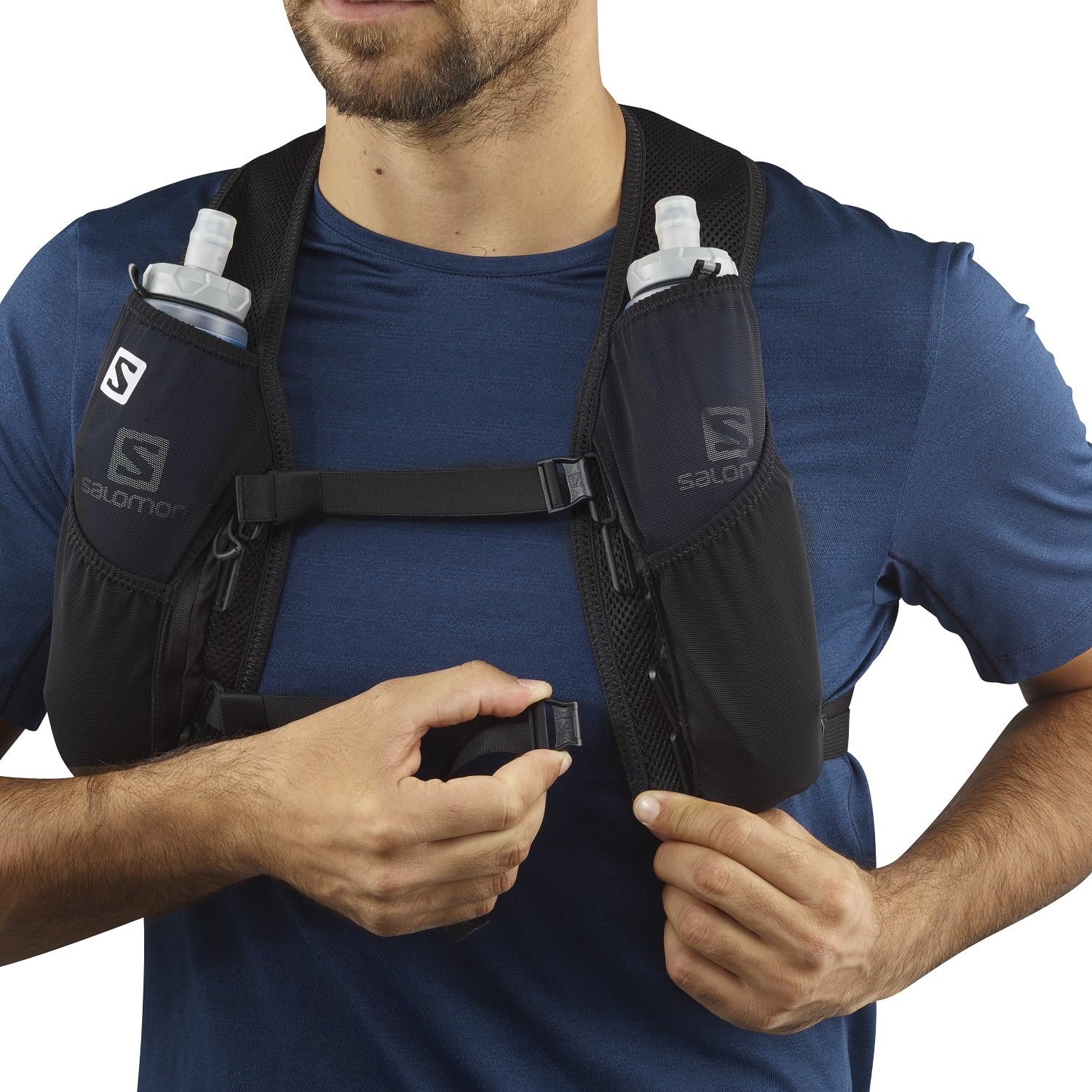 Salomon Agile 2 Gilet Unisex per Idratazione Trail Running Escursionismo MTB, Capacità essenziale, Dettagli riflettenti, Comfort in movimento