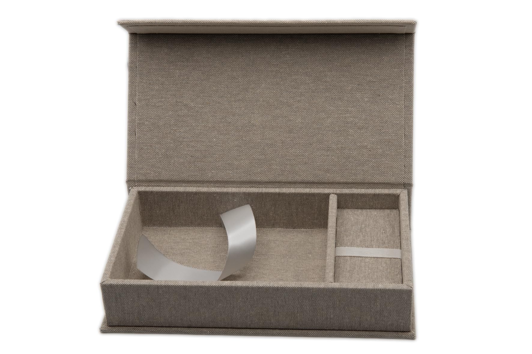 Boîte de rangement USB de mariage avec boîte photo - Blanc, gris - Sans clé USB (gris)