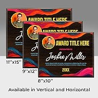 Vista 4 de Placa vertical de madera personalizada de 11 x 15 pulgadas para premios y trofeos, placa de premio personalizada para empleados del mes, regalos