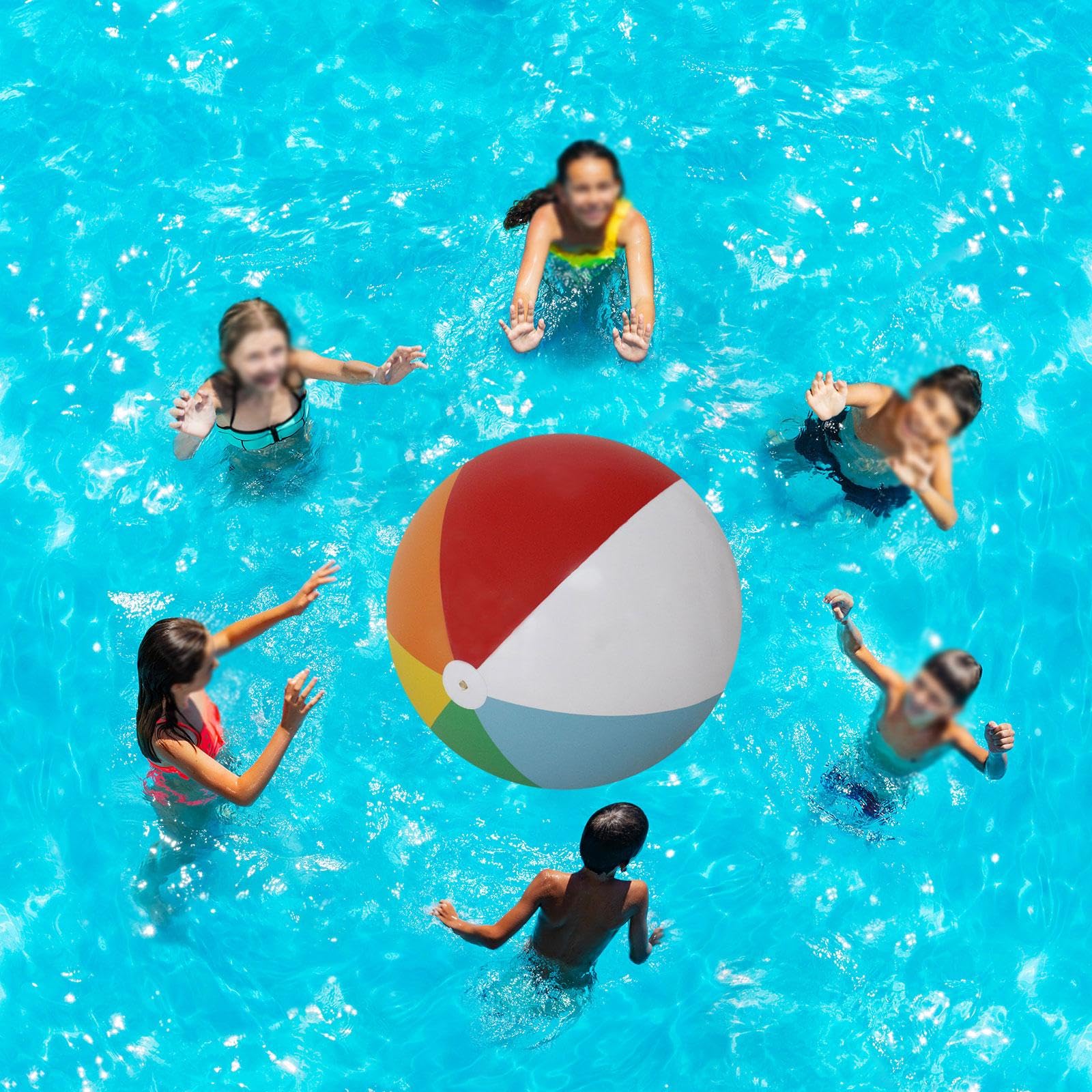 Palla da Spiaggia Gonfiabile in PVC, Grande, dai Colori Vivaci, per Giochi Acquatici in Piscina, Giocattolo di Intrattenimento, Materiale, 150 Cm