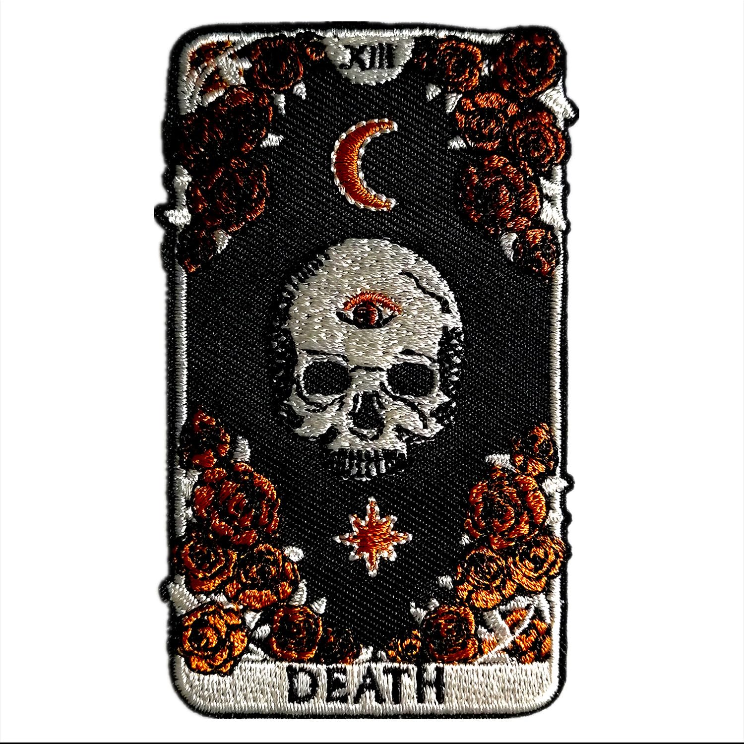 BPA Skull Embroidered Patches Iron on Sew on Patches for Clothing Jackets etc.