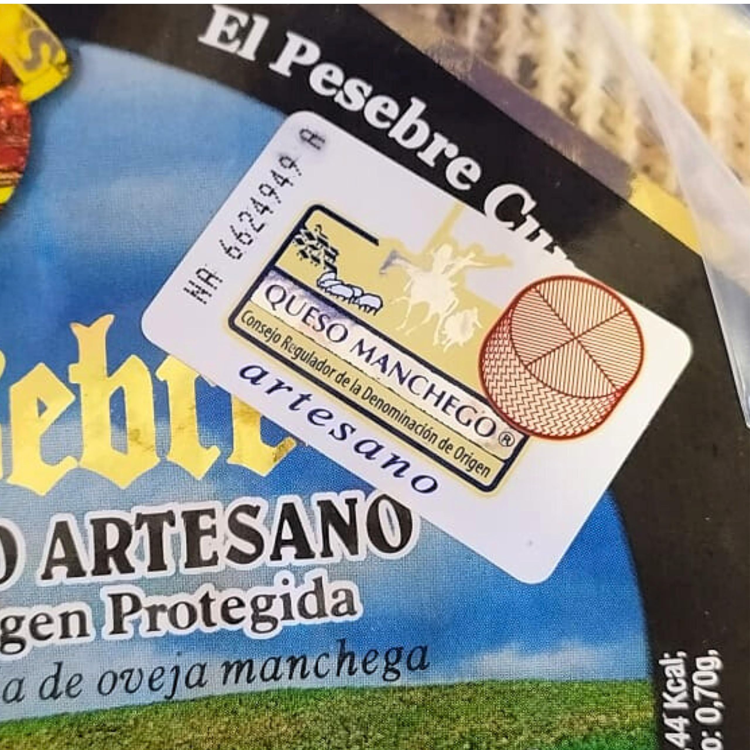 Queso Manchego - Queso Curado Artesano D.O. Protegida El Pesebre - Elaborado con Leche Cruda de Oveja Manchega - Peso Aproximado 3 Kilos
