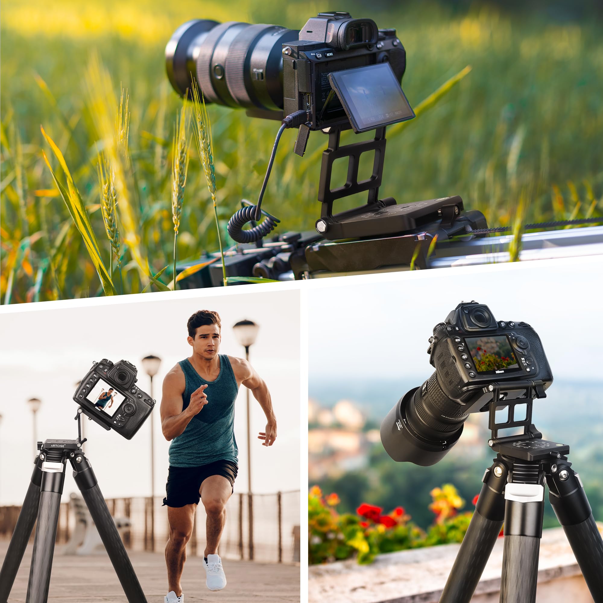 Z Flex Tilt głowica statywu ARTCISE elastyczny kąt Pan & Tilt Head/Universal Multiway statyw do aparatu Canon Nikon Sony DSLR Kamera Camcorder Slider Rail Last 3 kg