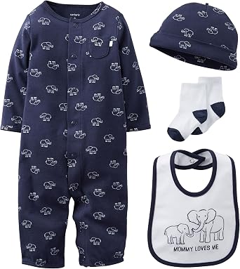 Carters Baby Boys 4 Piece Layette Set Baby - Navy