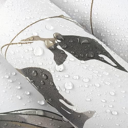 Miniatura 8 de HeloHo - Papel pintado negro y blanco para despegar y pegar, papel pintado floral moderno, hoja autoadhesiva, papel de pared removible, bohemio,