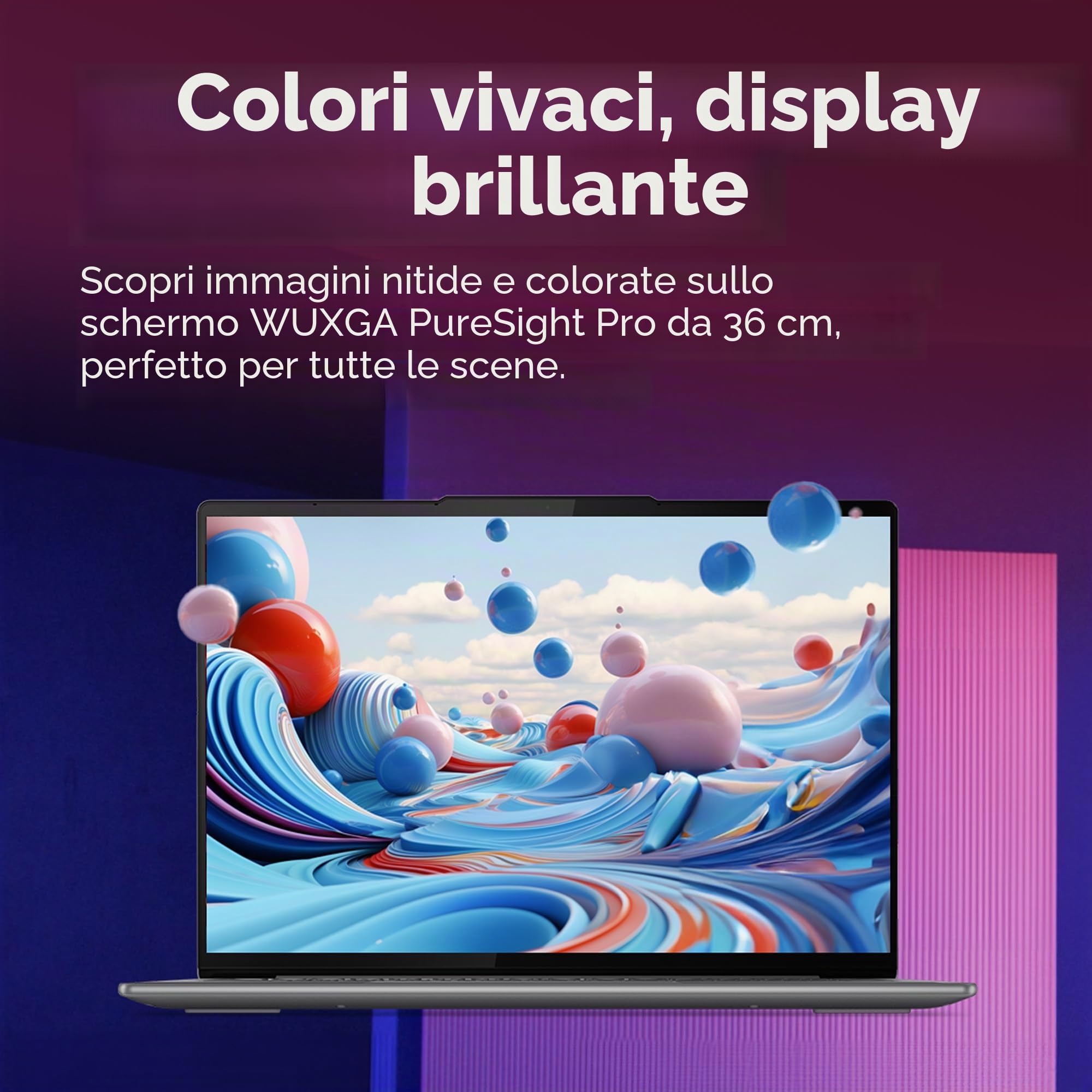 Lenovo Yoga Slim 7 14IMH9 - Computer portatile 14'' WUXGA (Intel Core Ultra 7 155H, RAM 16GB, SSD 512GB, Intel Arc Graphics,Windows 11 Home) Tastiera retroilluminata AZERTY FR - Lunare Grigio