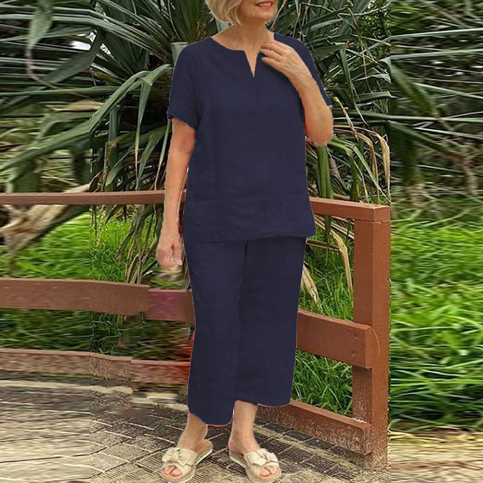 Eleganter Zweiteiler Damen Kurzarmhemd Mit Elastischem Bund, 2-Teiliges Set, Lockere Und Lässige Sommerhose Anzug Frauen Sets Sommer Elegant 2 Teilig Kostüm 2Teiler Festliche Kleider