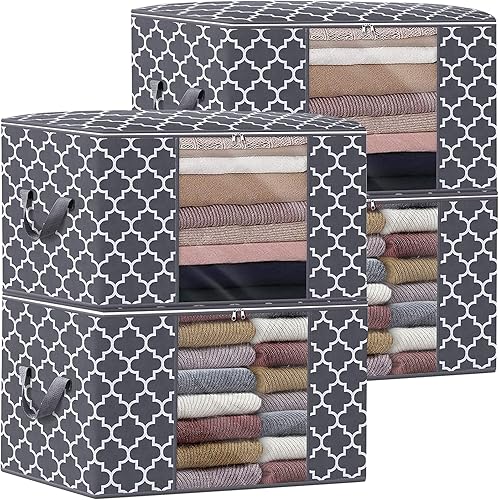 WISELIFE Bolsas de almacenamiento, organización de ropa de manta grande y contenedores de almacenamiento para ropa de cama, edredones, organizador