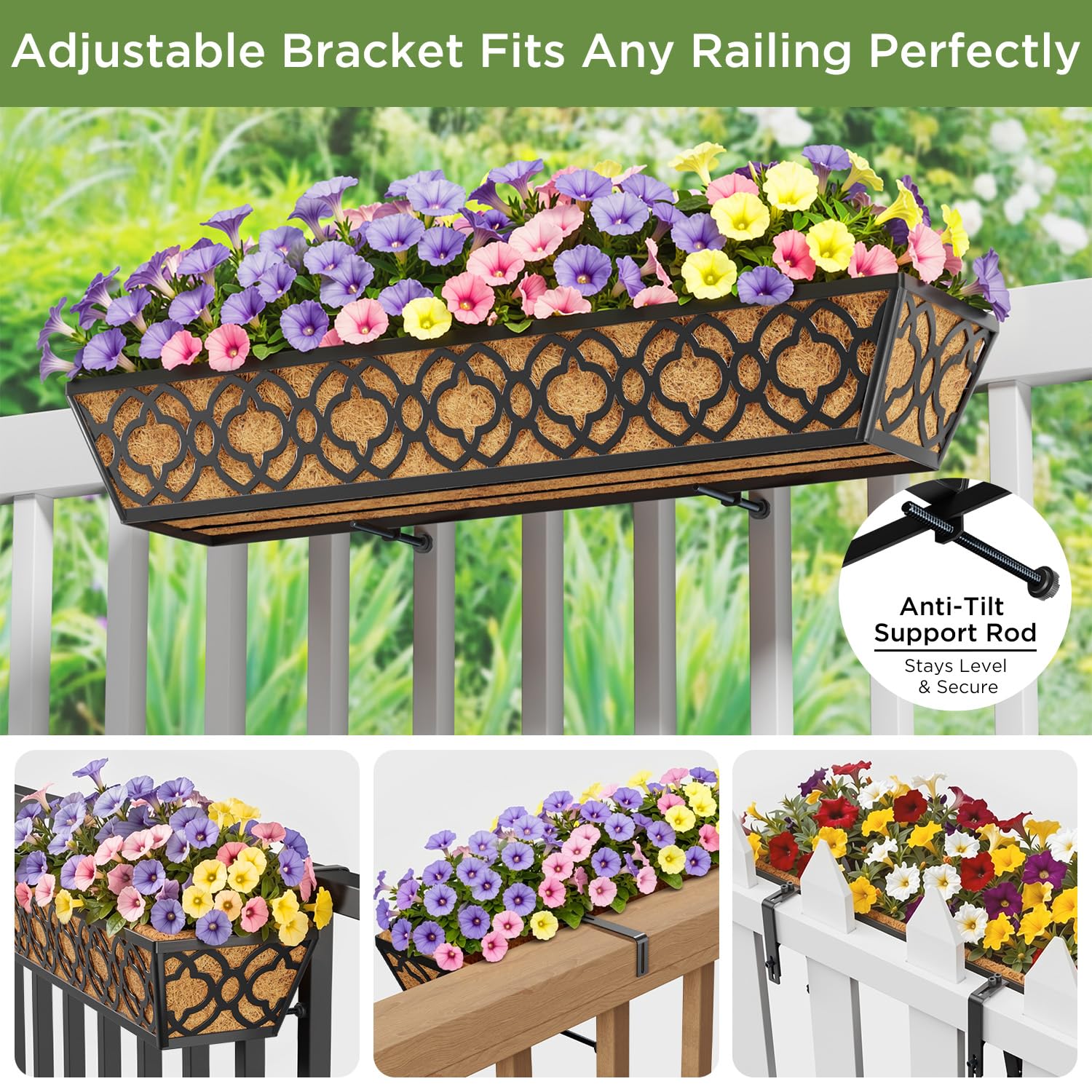 Amazon.com : Y&M Deck Railing Planter Boxes 30 Inch 2 Pack
