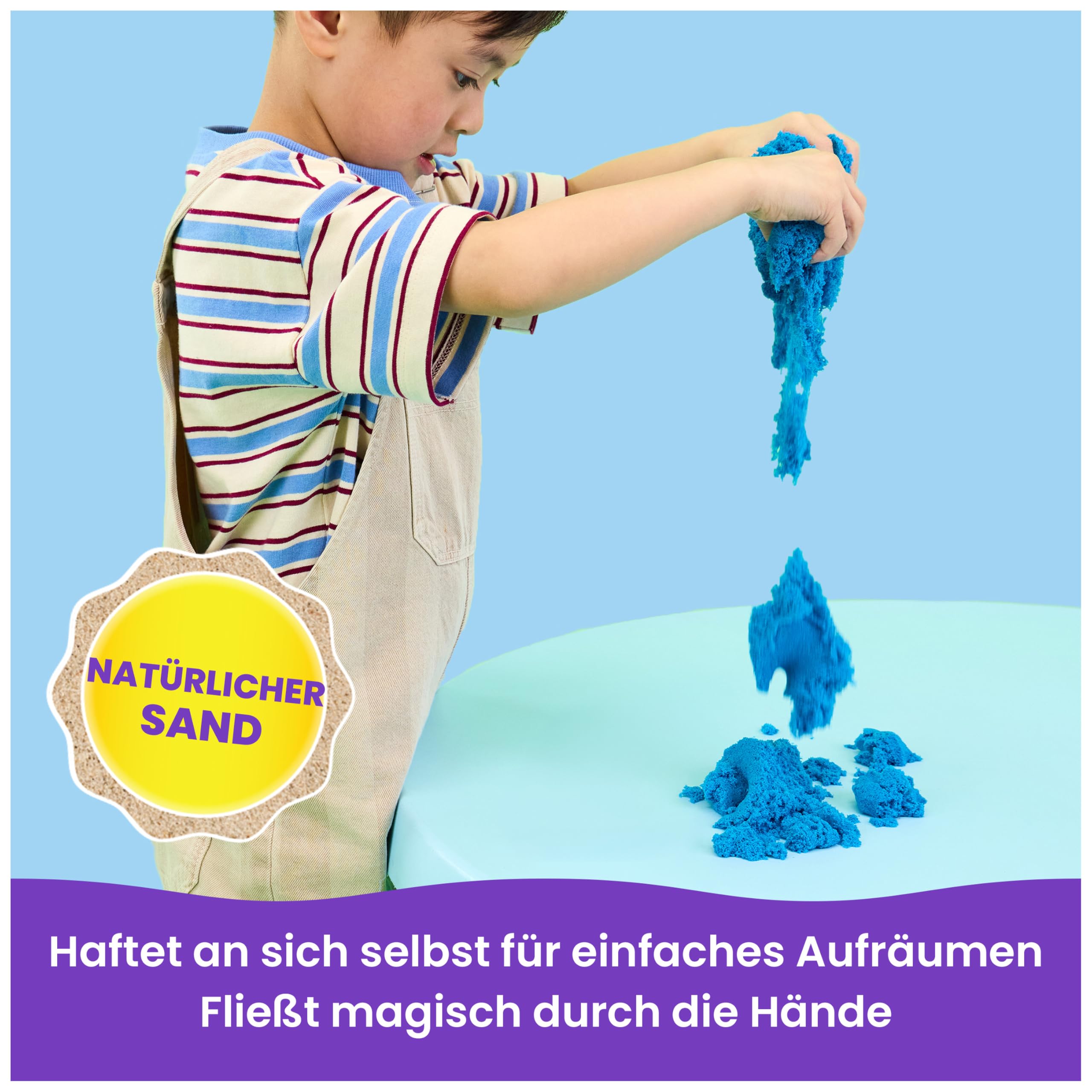 Kinetic Sand 5 kg Blau - original kinetischer Sand aus Schweden in Neon-Blau, entspricht Allen gesetzlichen Sicherheitsanforderungen, für Kindergarten und Therapie, Indoor-Sand für Kinder ab 3 Jahren